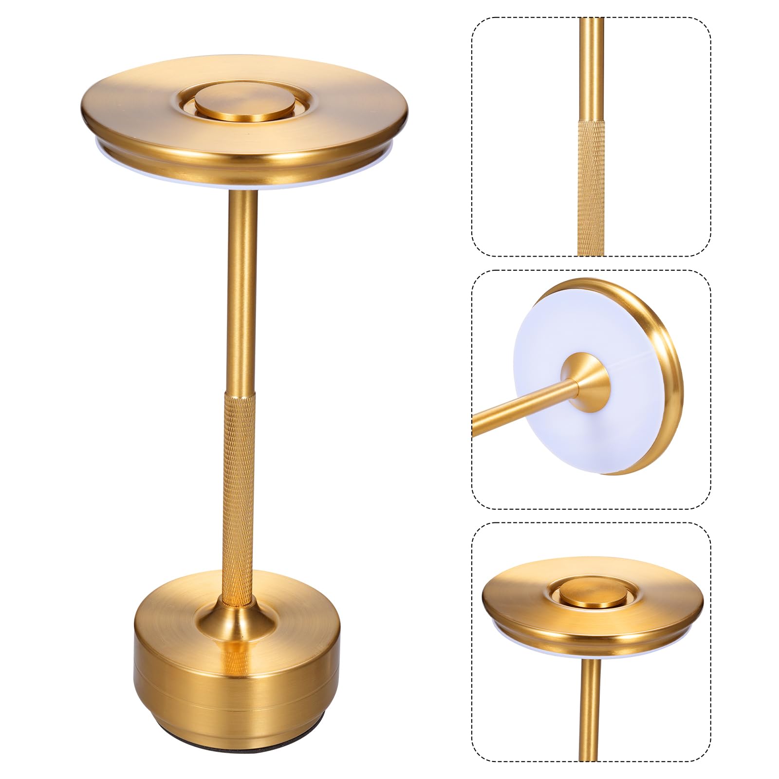 Lixada Cordless Table Lamp Led Battery Operated Lamp Touch Control Led Desk Lamp Bedside Nightstand Lamp 3 Light Colors Stepless Dimmable Rechargeable For Bar Restaurant Coffee Shop Bedroom