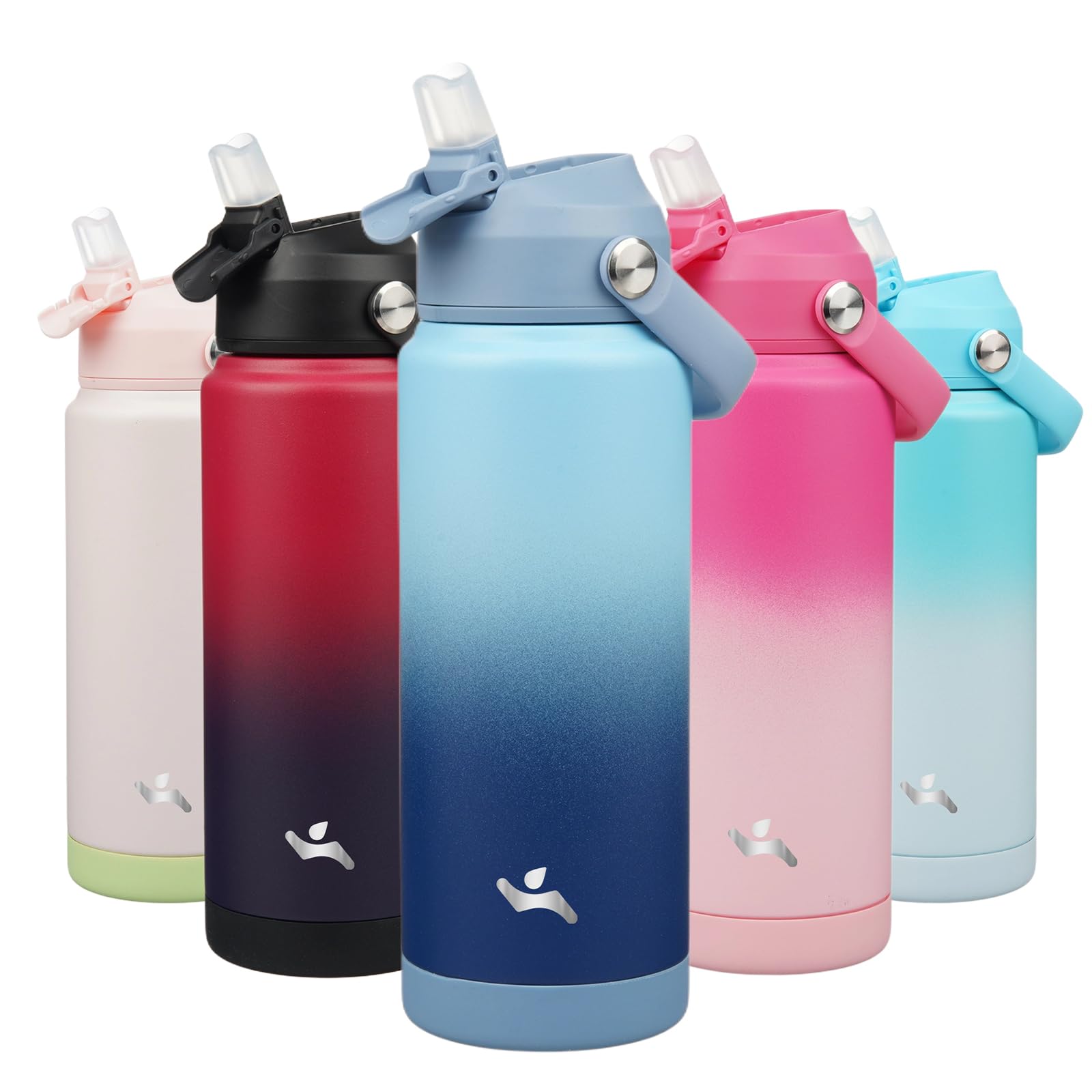 Insulated Water Bottle With Straw Lid,24 Oz Stainless Steel Vacuum Metal Bottle