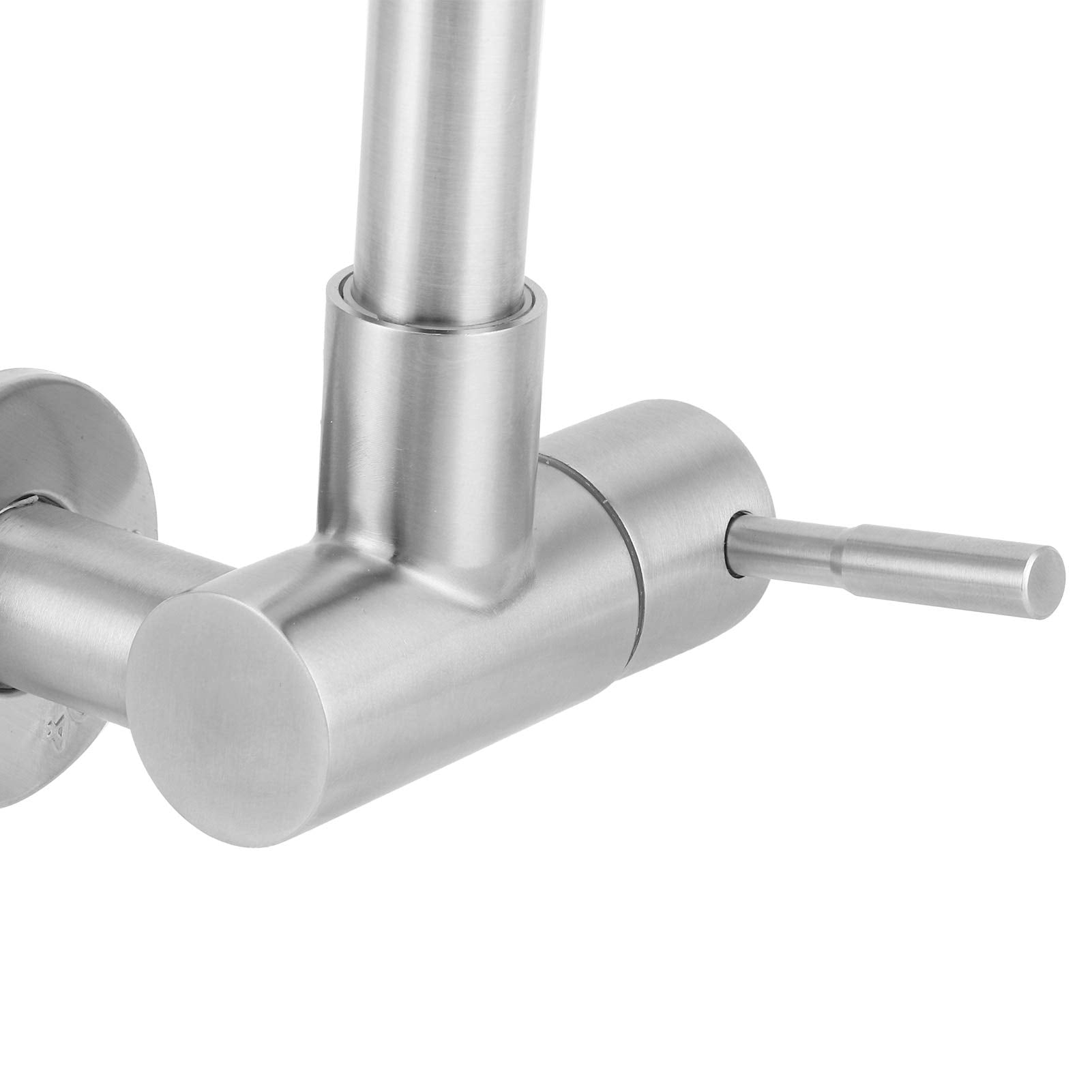 Pilipane Kitchen Faucet, Wall-Mounted 360 Rotatable, Stainless Steel, Brushed Chrome, Silver