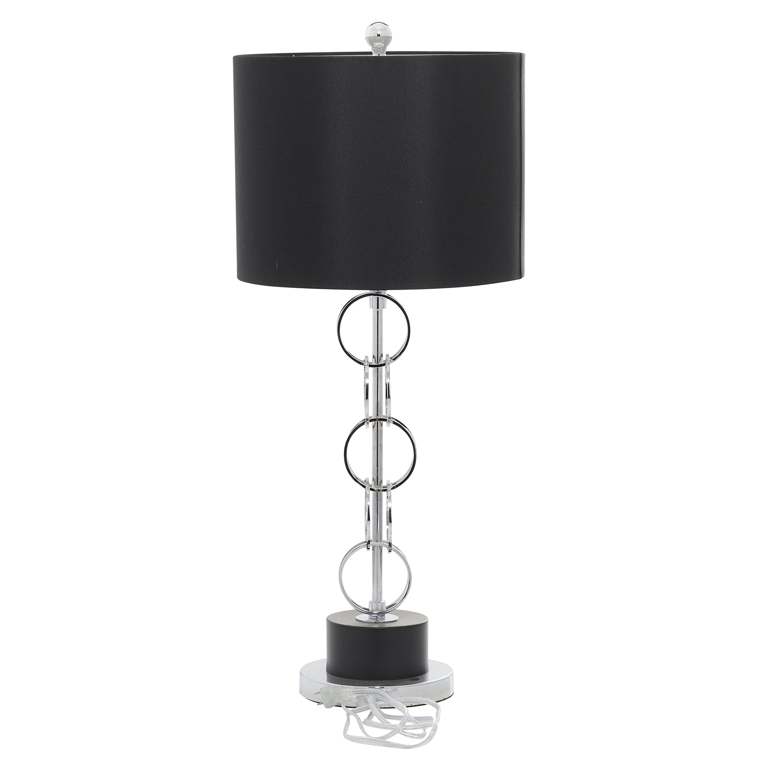 Deco 79 Polystone Solid Table Lamp, 13" X 13" X 30", Black