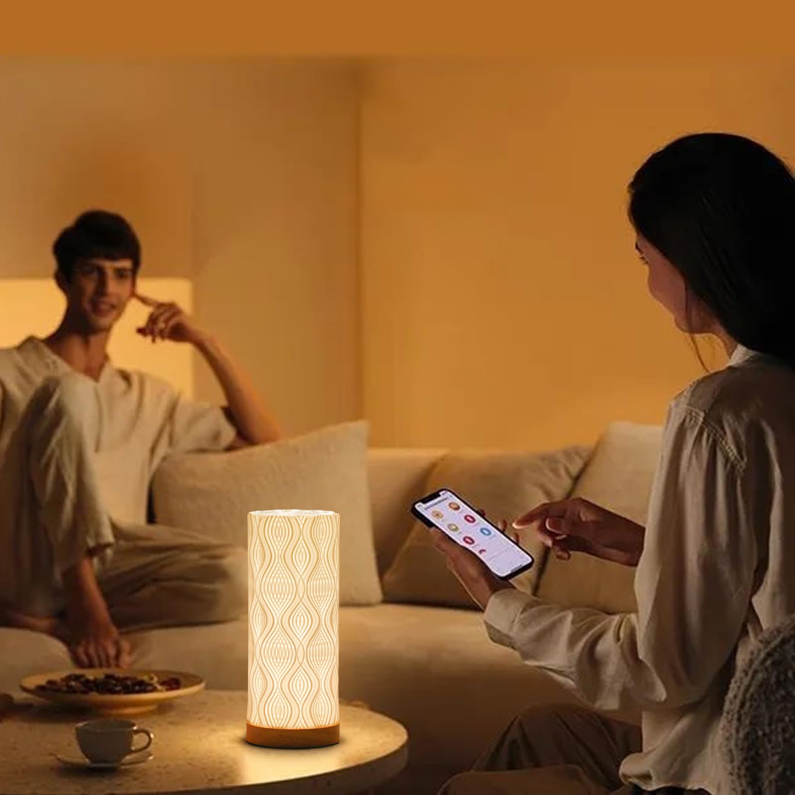 Olee Odee Bohemia Lamp Novelty Small Table Lamp Bedside Art Desk Lamp - Dimmable, 3 Colors - Modern Industrial Led Table Lamp For Home Living Room, Bedroom, Nightstand Decor (3 Colors)