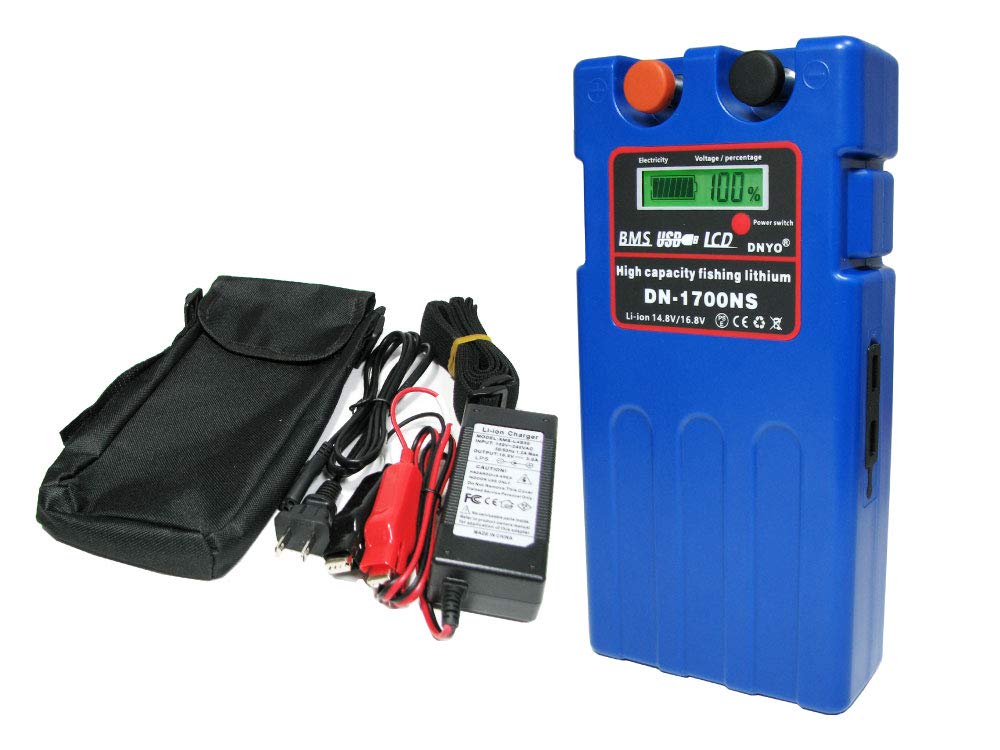 Cotech [Dn-1700Ns] 14000Mah 14.8V Lithium Battery & Charger Set/For Electric Fishing Reel/Max Capacity And Downsizing/Daiwa Shimano