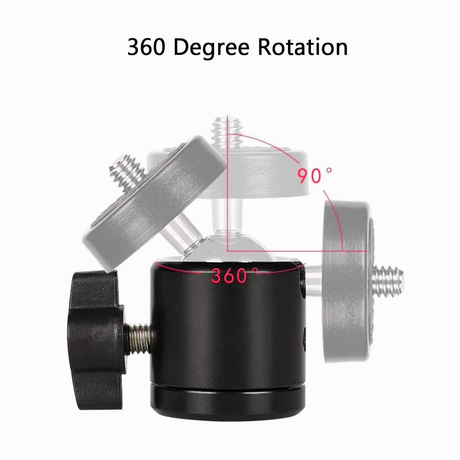 Eszkozta Universal 1/4" Swivel Mini Ball Head Screw Tripod Mount（2 Pack）, Eszkozta360 Degree Rotating Mount Base Adapter For Dslr Cameras Htc Vive Tripods Monopods Camcorder Light Stand…