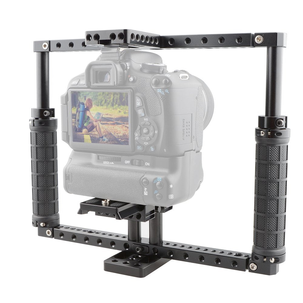 Camvate Battery Grip Camera Cage Adjustable With Quick Release Baseplate - 1772