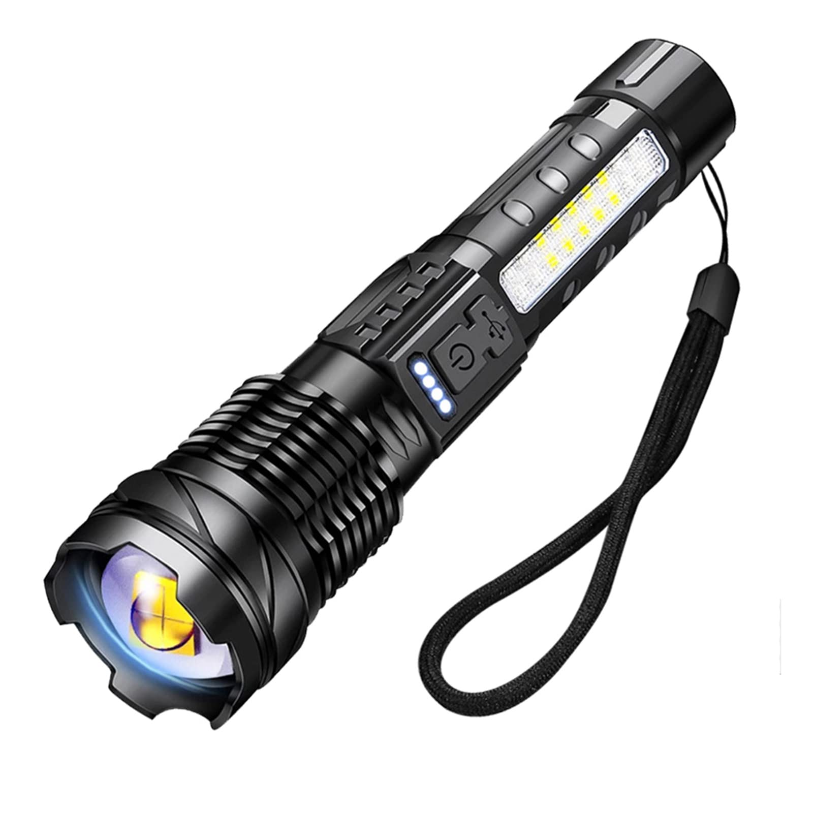Hosonic A76 Rechargeable Flashlights 20000 High Lumens - Brightest Led Flash Light 7 Modes With Cob Side Light，High Powered Handheld Flashlight For Emergency Camping