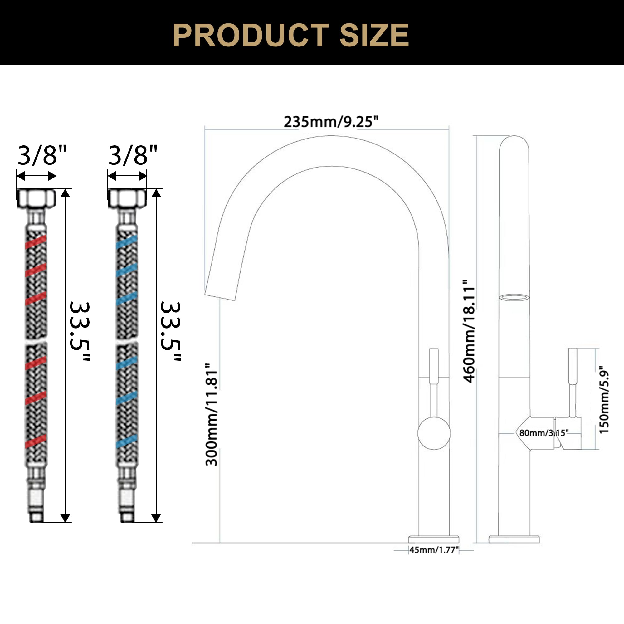 Hmegao Creamy White Kitchen Faucet, Single Handle Kitchen Sink Faucet With Minimalist Style, Rv Kitchen Faucet, Brass Faucet For Kitchen Sink 1 Hole With 2 Supply Hoses And Intallation Manual