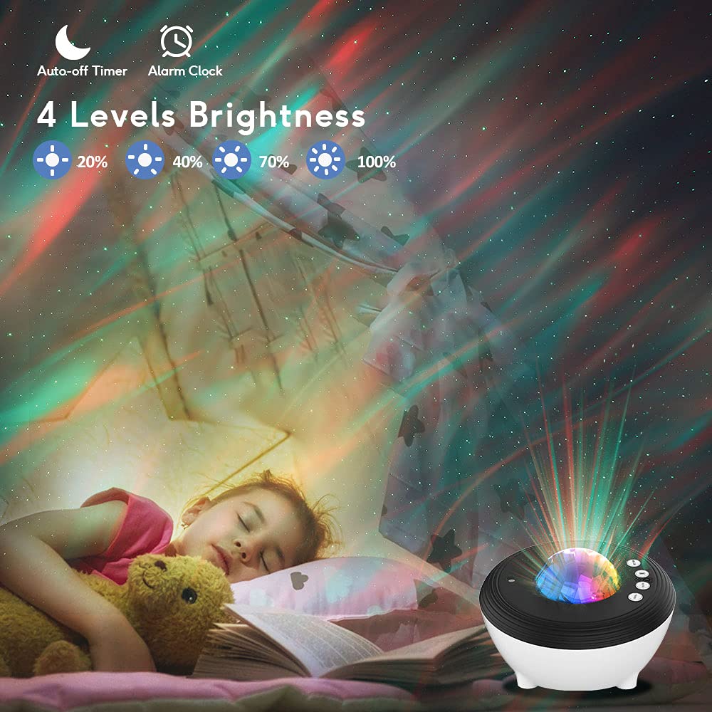 Somktn Aurora Projector, Northern Lights Galaxy Light Projector With White Noise Sound Machine Bluetooth Speaker/Timer/Remote/App Control, Work With Alexa, Star Projector For Ceiling Bedroom, Kids Adults