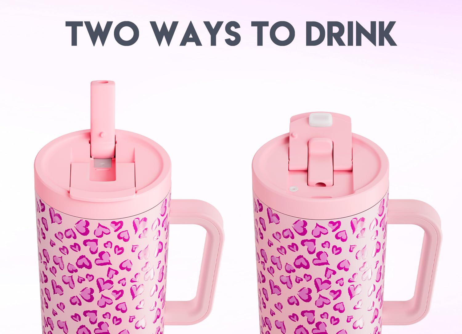 Meoky 40 Oz Tumbler With Handle And Flip Straw, 100% Leakproof Tumbler With Lid And Straw