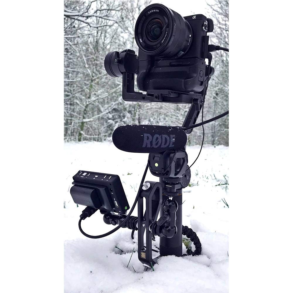 Simply Gimbal Fmj Handheld Gimbal Adapter For Mounting Monitors, Microphones, And Accessories. Compatible With Dji Ronin-S, Zhiyun Crane 2, Crane Plus, V2, Crane M, Moza Air & Many More -A Mini Dual Grip (Black)