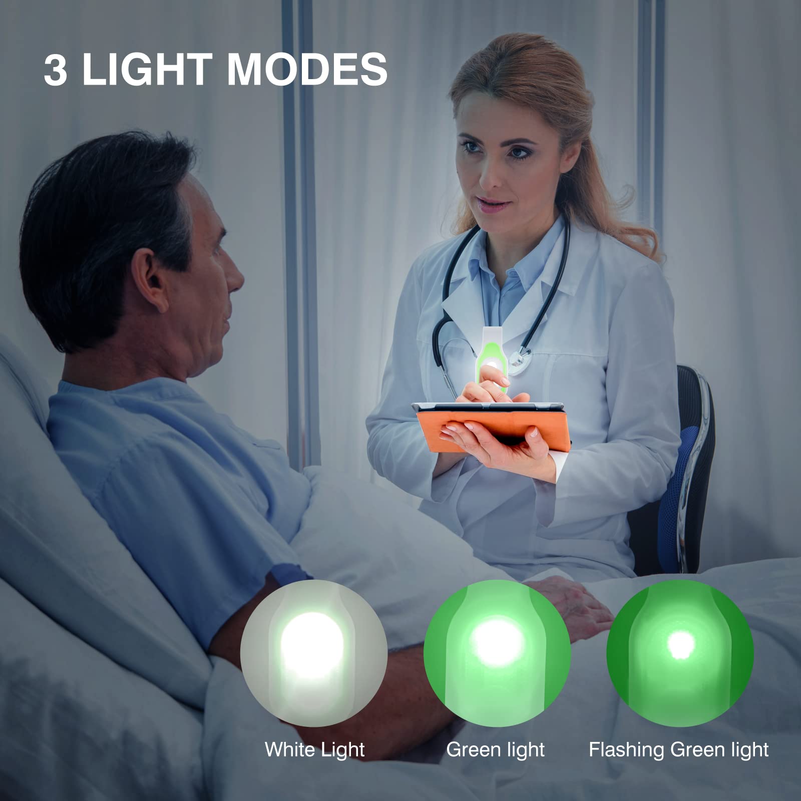 Mayaugst Nursing Night Light Clip On Rechargeable Nightshift Nursing Light Hands  Led Flashlights Running Lights For Walking Running Pets Outdoor Emergency (Green)