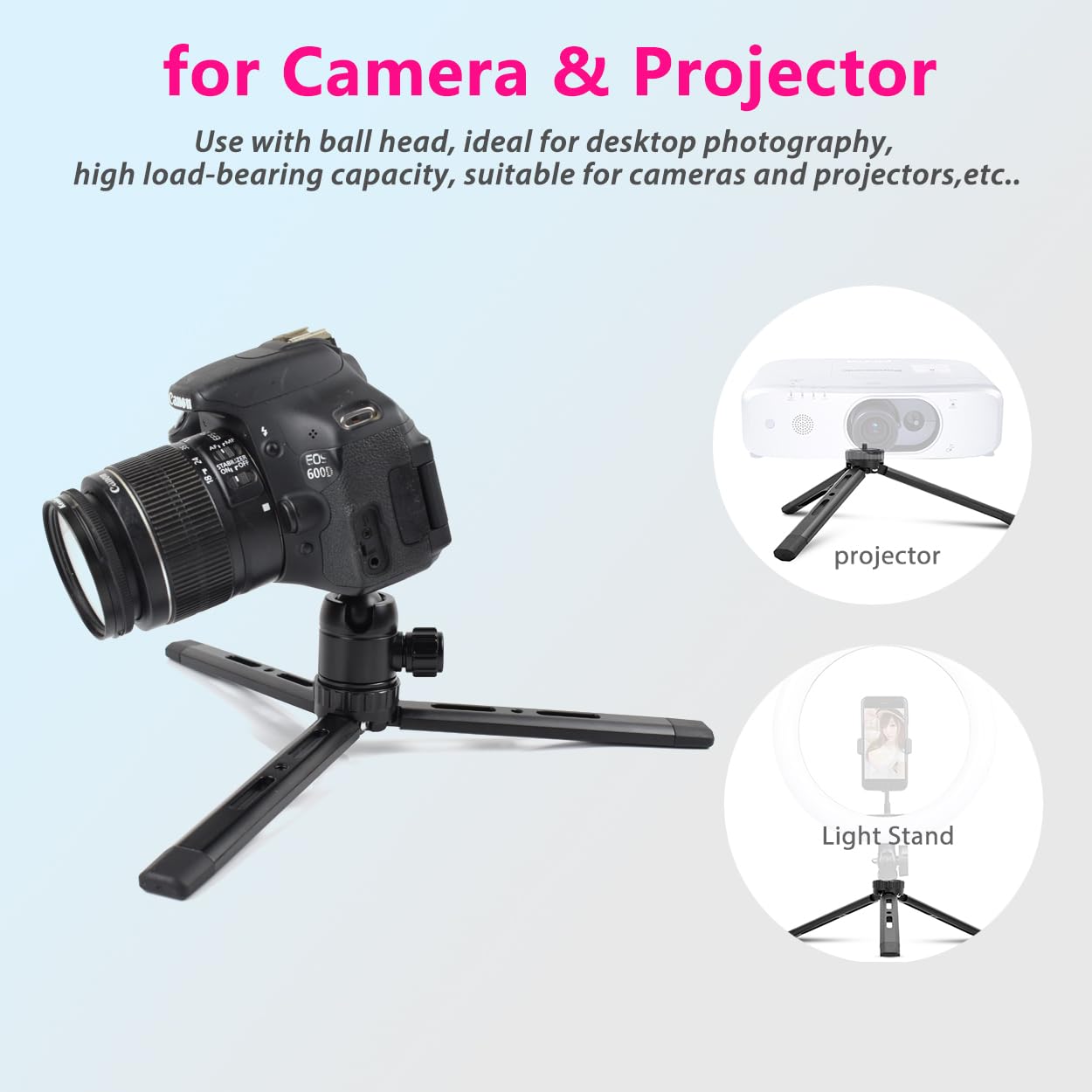 Akeipho Adjustable Aluminum Mini Tripod - Desktop Tabletop Stand For Dslr Cameras, Zhiyun Weebill/Smooth/Crane, Dji Ronin S/Sc/Rsc/Rs, Osmo Mobile, Stabilizer Handle (4-Level Adjustable)