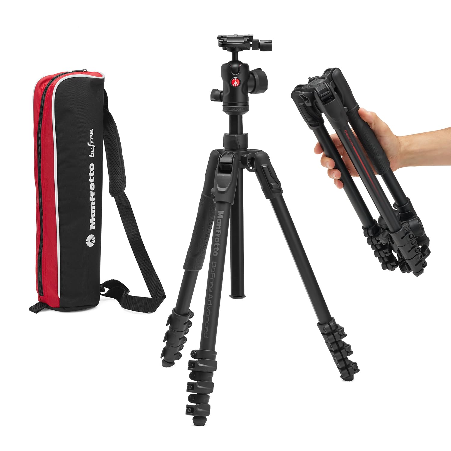 Manfrotto Be Advanced As, Camera Tripod, Lever Lock,Compatible With Arca-Swiss, Portable And Compact, Aluminum, Travel Tripod Kit, Ball Head, For Dslr, Mirrorless, Camera Accessories