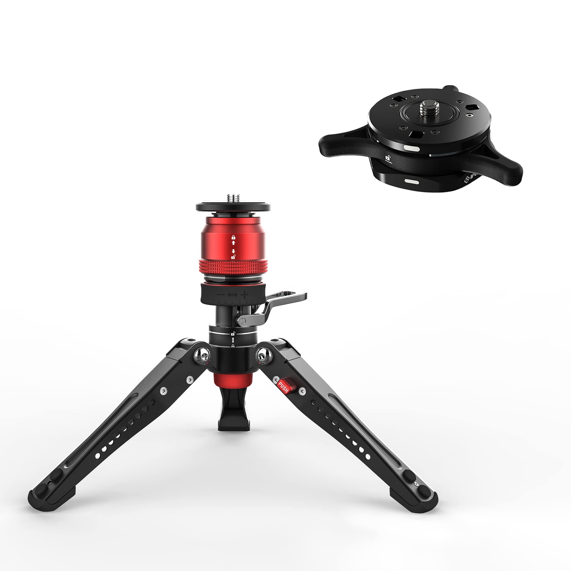 Ifootage Mini Tripod For Camera With Quick Release Plate, Professional Tabletop Tripod With Pedal, Compatible With Sony, Cobra 3 Base-P & Seastar Q1S