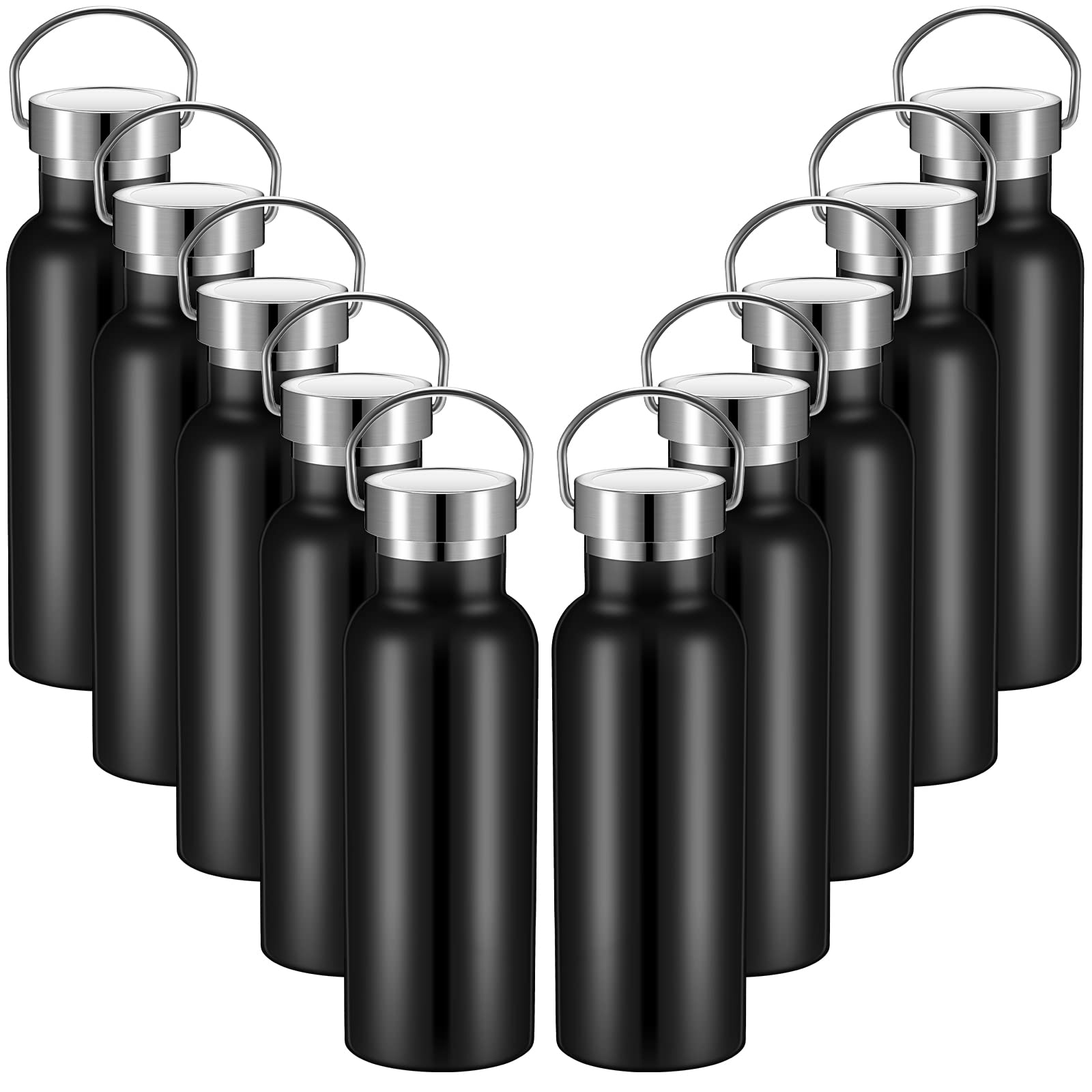 10 Pack 17Oz Stainless Steel Sports Water Bottle Double Wall Insulated Bottle With Handle