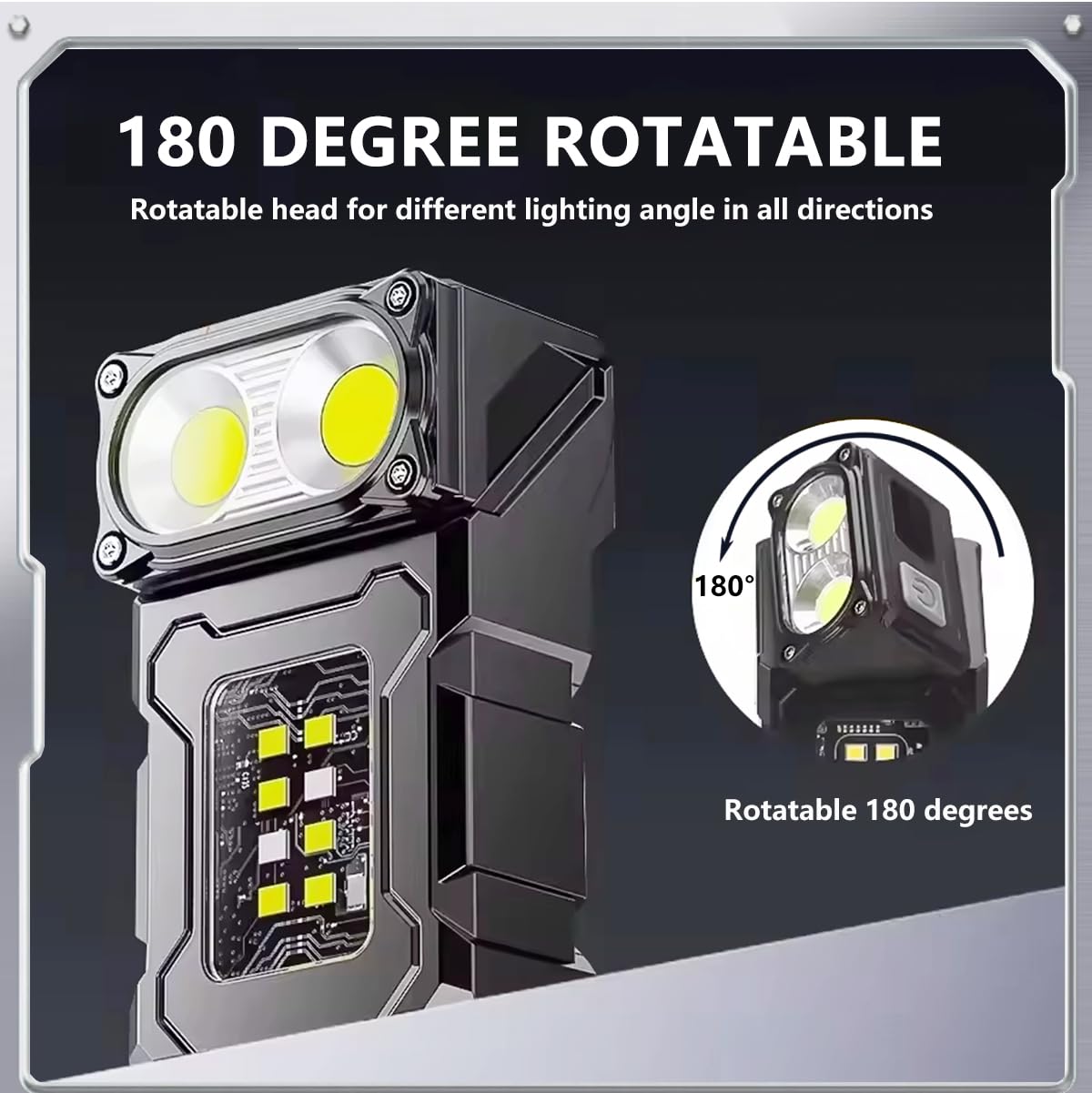 Queena 2Pack Mini Led Edc Flashlight, Super Bright Rechargeable Flashlight With 7 Modes, Ipx6 Waterproof Tactical Flash Light, Multifunctional Handhold Flashlight For Camping Essentials, Outdoor And Home