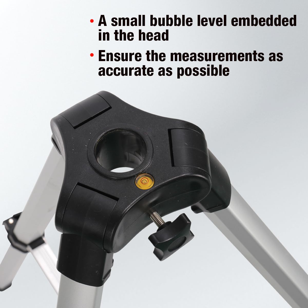 Fancyall Tripod With Built-In Bubble, Stable Tripod Base With Heavy-Duty Plastic Fittings And Ribbed Rubber Feet