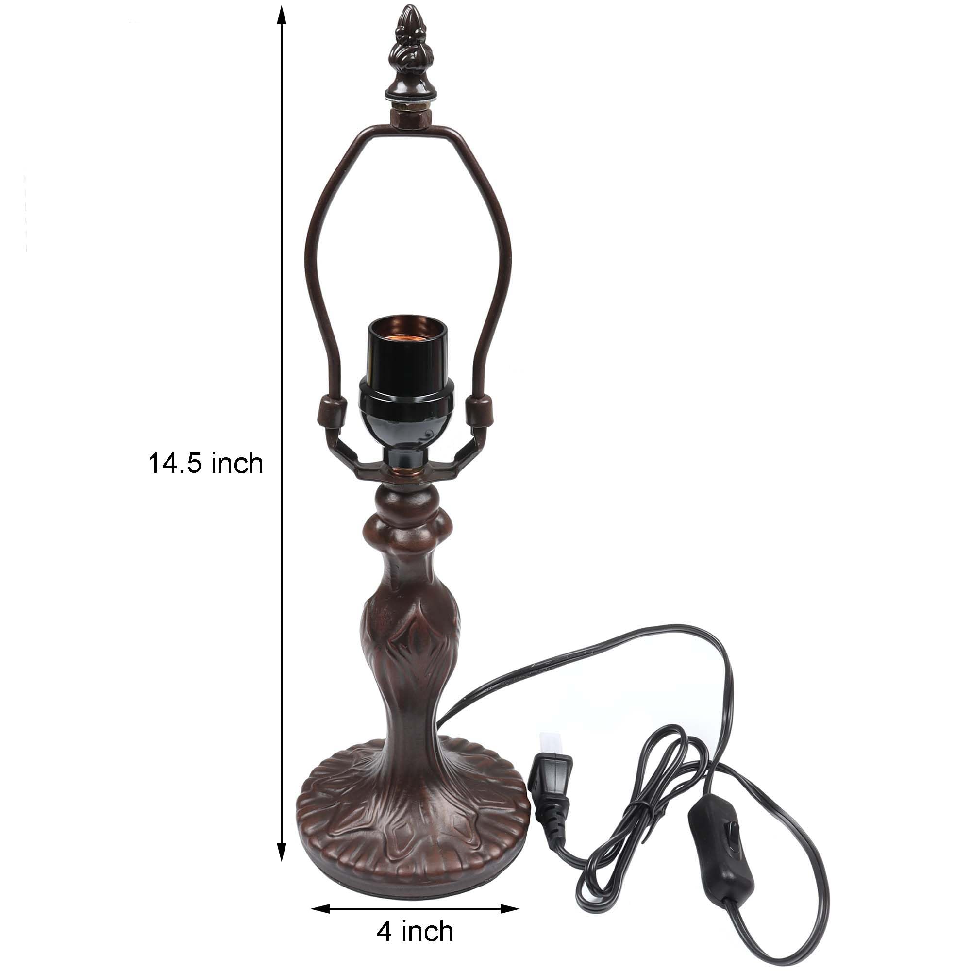 Bieye B10718 Antique Brown Table Lamp Base With E26 Light Socket, 4" Wx14.5 H