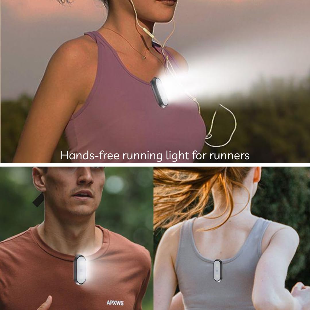 Teckida Running Light For Runner, 3 Pack Clip On Flashlight For Walking At Night, Hand  Work Light With 3 Modes For Camping, Hiking, Running, Outdoor Adventure (Black)