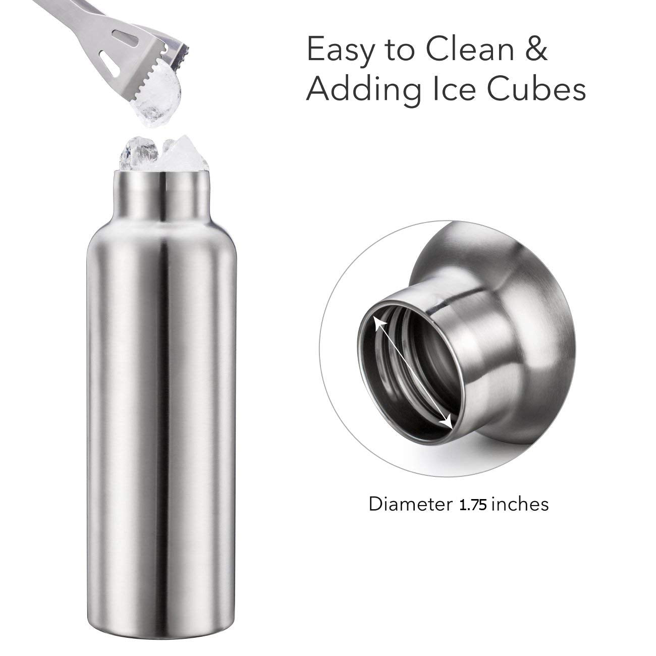 Stainless Steel Vacuum Insulated Water Bottle 34/25/20/17/12Oz 18/8 For Hot And Cold Drinks