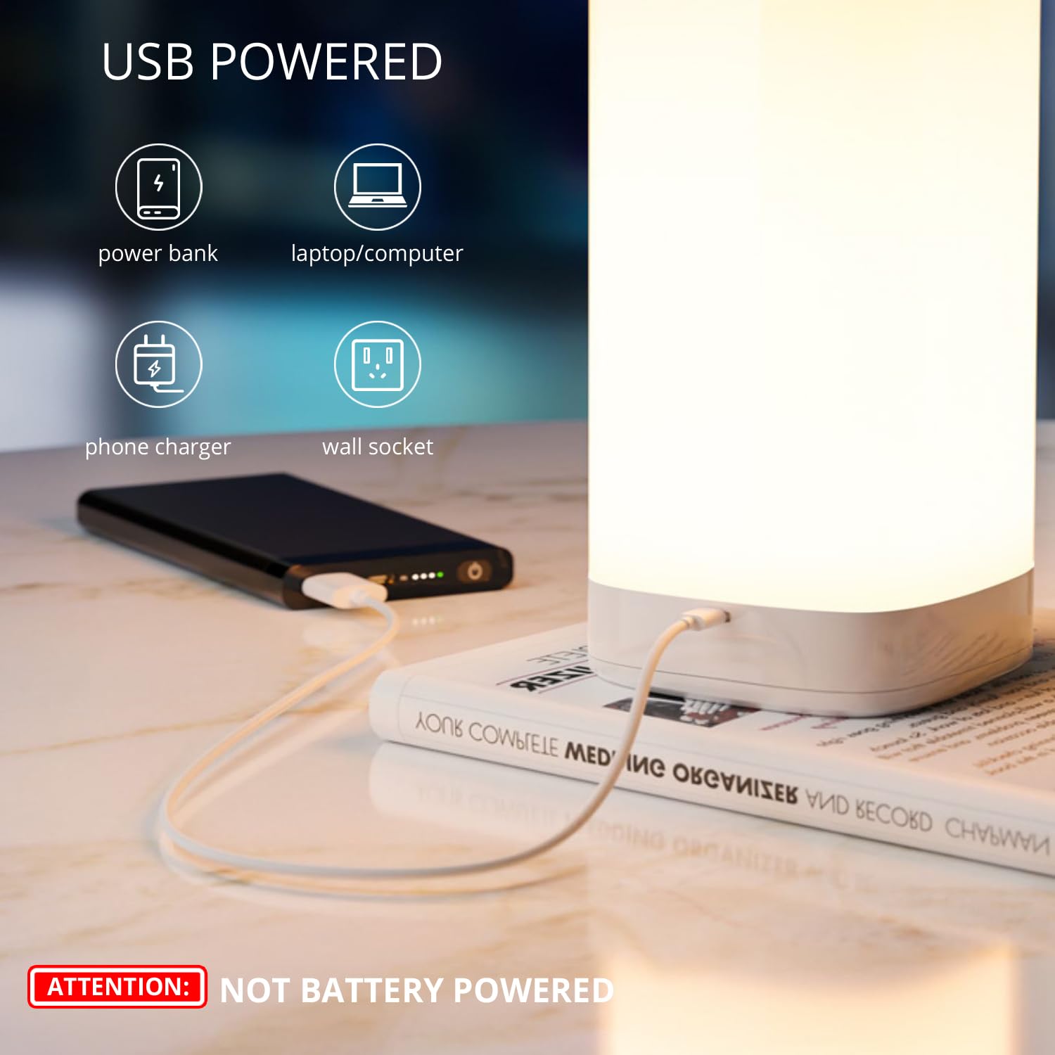 Semlos Led Table Lamp For Bedroom, Reading Night Light With 3 Color And 10 Dimmable Brightness, Bedside Lamp Touch With Remote Control, Desk Lamp For Nightstand, Beds And Office