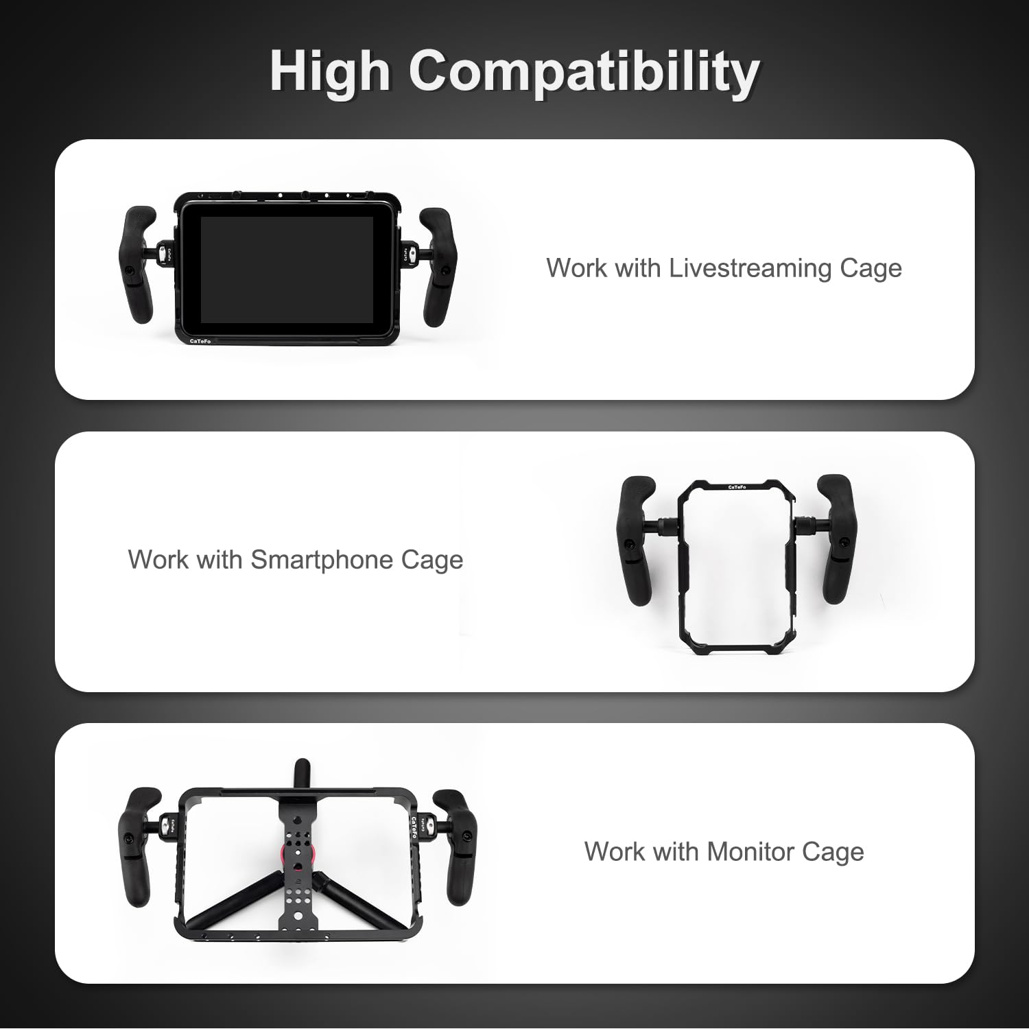 Catefo Stargrip A Pair Mini Camera Side Handle Grip Handgrip With 1/4" Screw And Locating Pins For Dslr Camera Cage Smartphone Cage Ipad Cage Monitor Cage With Adjustable 360 Degree