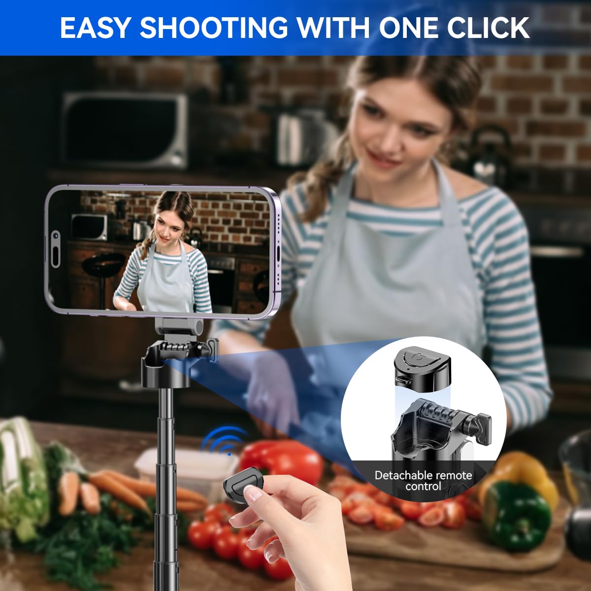 Xo Simple Is Beauty Magnetic Tripod For Iphone With Remote Control,4-In-1 Portable Selfie Stick With Extendable Stand,Phone Travel Tripod For Iphone 16 15 14 13 12 Pro Max Mini