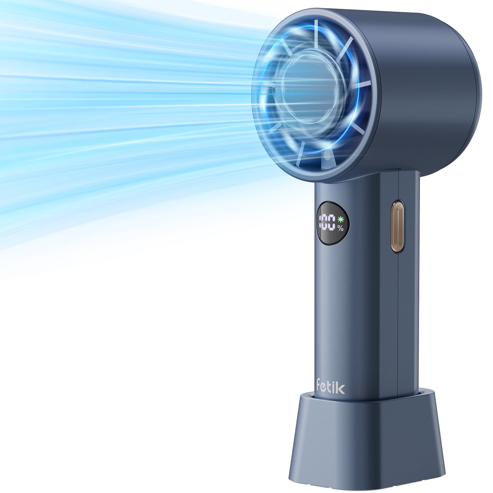 Portable Handheld Fan, Speed(1-100) Adjustable Personal Turbo Fan, 3600Mah Usb Rechargeable Mini - Koospark