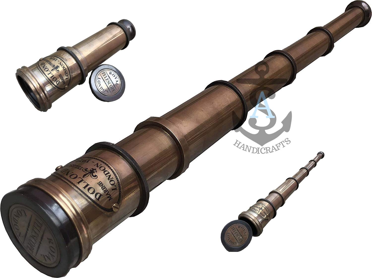 A S Handicrafts S Handicrafts Brass Antique Nautical Spyglass Pirate Vintage Maritime Handheld 16' Royal Navy Telescope Replica, Antique  Ideas