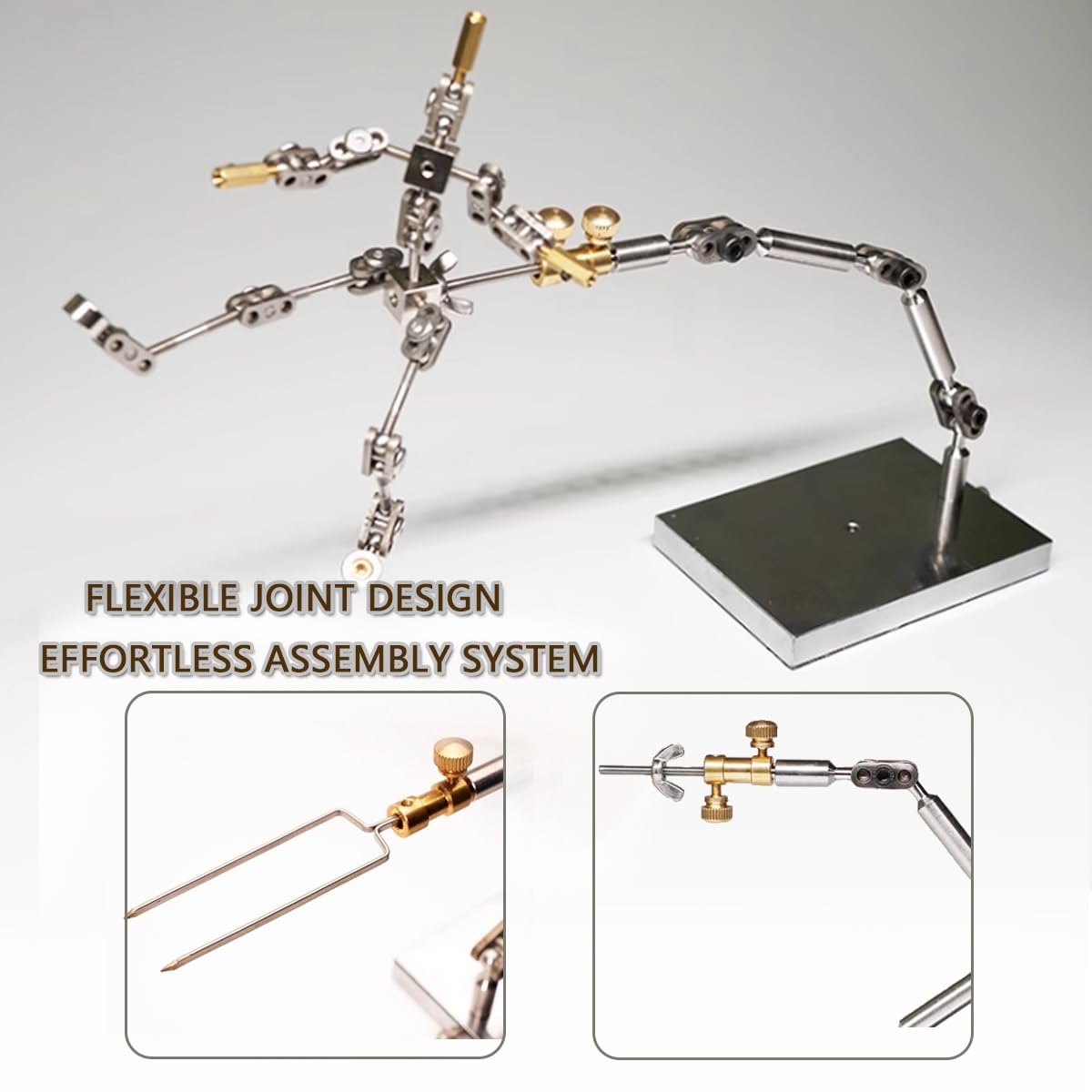 Jlbopqaz Diy-Stopmotion Rig, Stop Motion Armature Kits, Stainless Steel Rig Arm, Diy Stop-Motion Animations Stand With 6 Connectors, Animators Video Photography