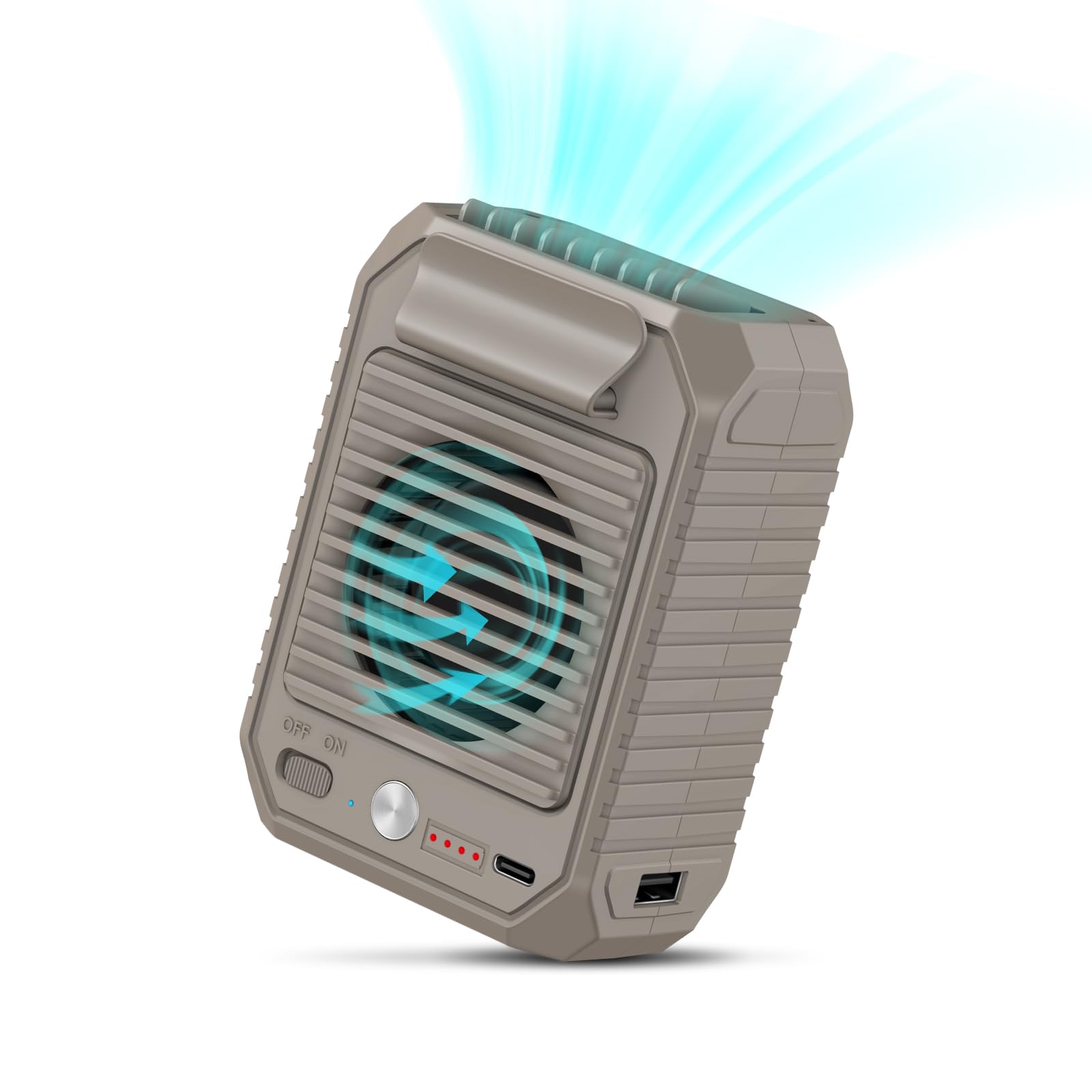 Civpower Portable Waist Clip Fan, 10000Mah Battery Personal No Handheld Belt Fan, 3 Speeds, Body Fan - Koospark