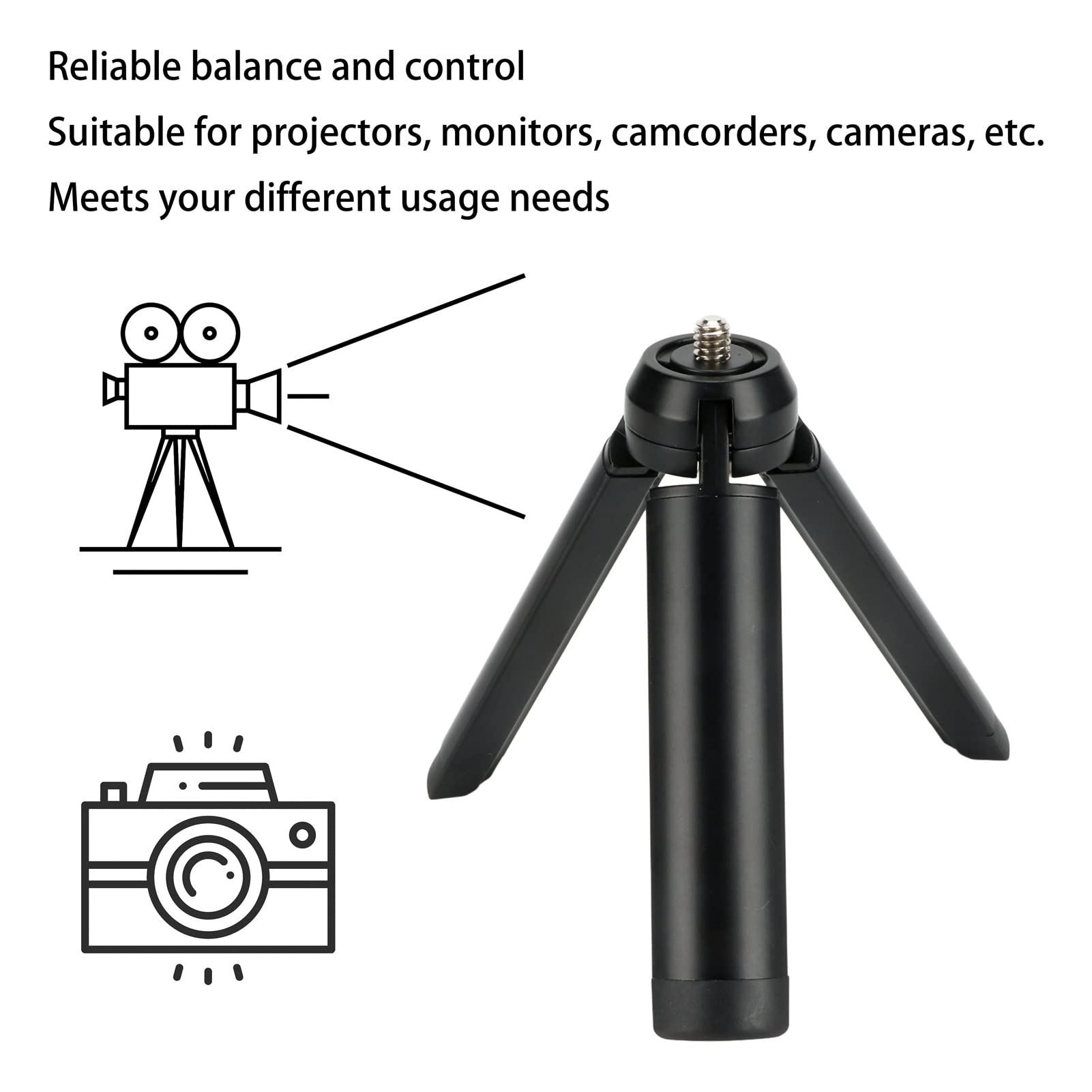 Diyeeni Multifunctional Stabilizer Lightweight Mini Tripod With Universal 1/4In Screw For 4 5 6 7 8 9 10,,Rx0 Ii Rx100 Vii, G7Xii Iii, Portable And Lightweight