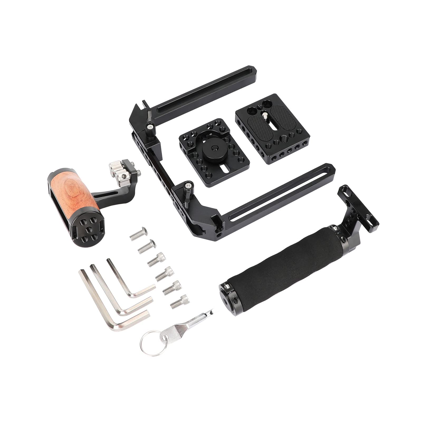 Szrig Ajustable Camera Cage Assemble For Left/Right Handle Use With Top And Side Handgrip