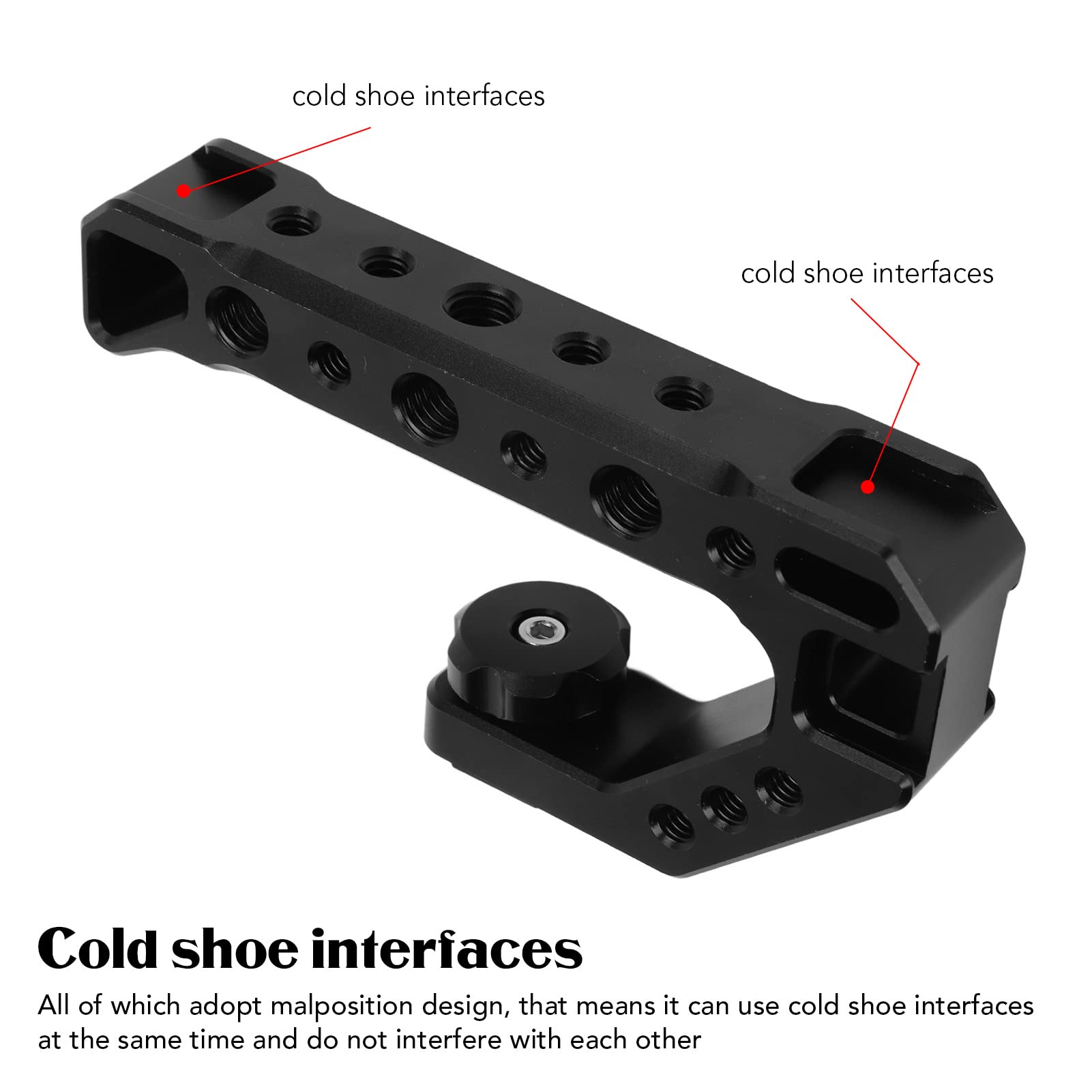 Vikye Superior Grip For Slr Camera Mirrorless Camera Cold Shoe Adapter Hand Stabilizer For Shooting, Ergonomic Design Top Grip