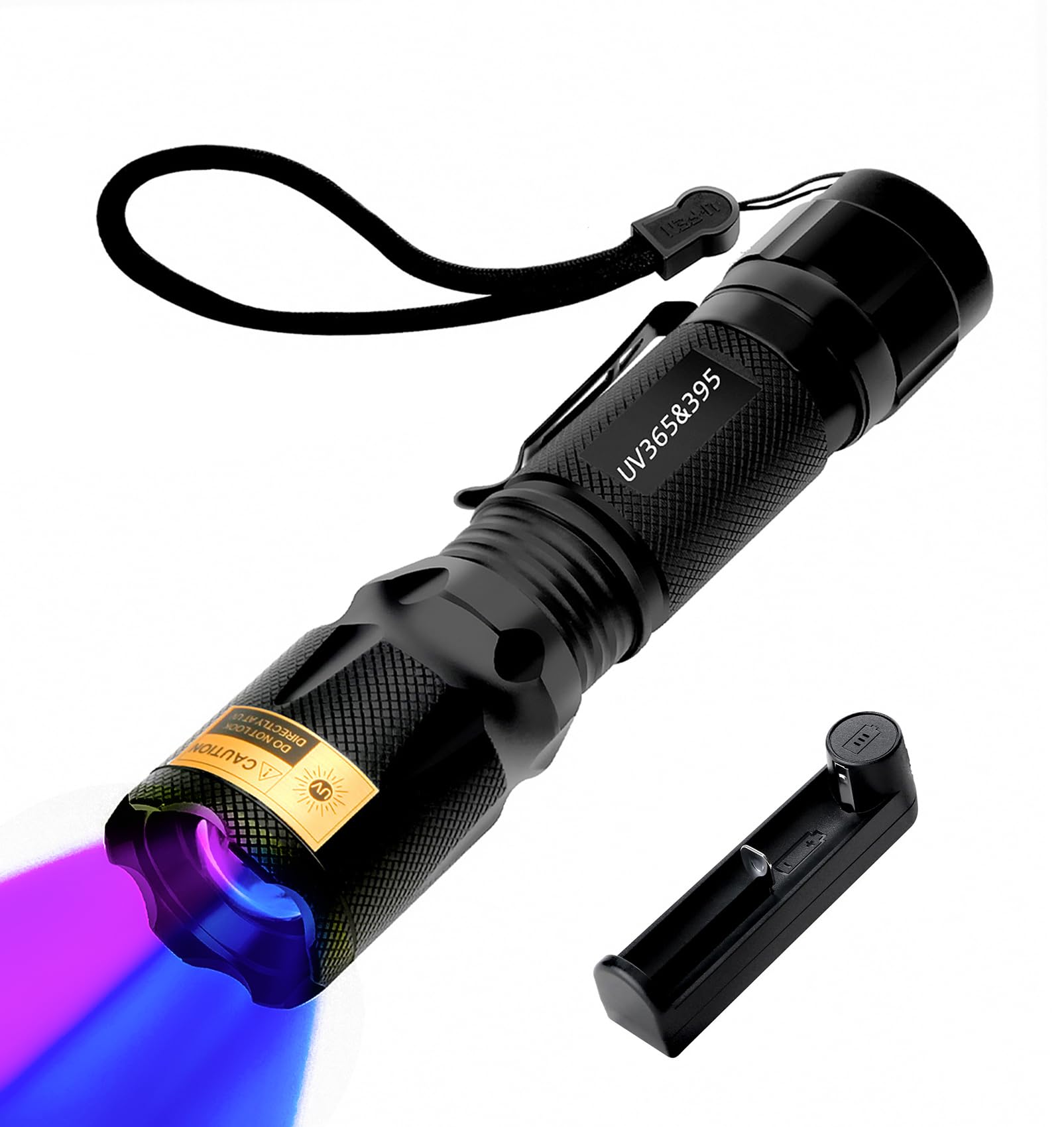 Hsxmn Uv Flashlight With Rechargeable Battery, 365Nm & 395Nm Ultraviolet Blacklight Detector For Dry Dog Urine Stains, Black Light Torch For Resin Curing, Fluorescent Agent, Scorpions Finder