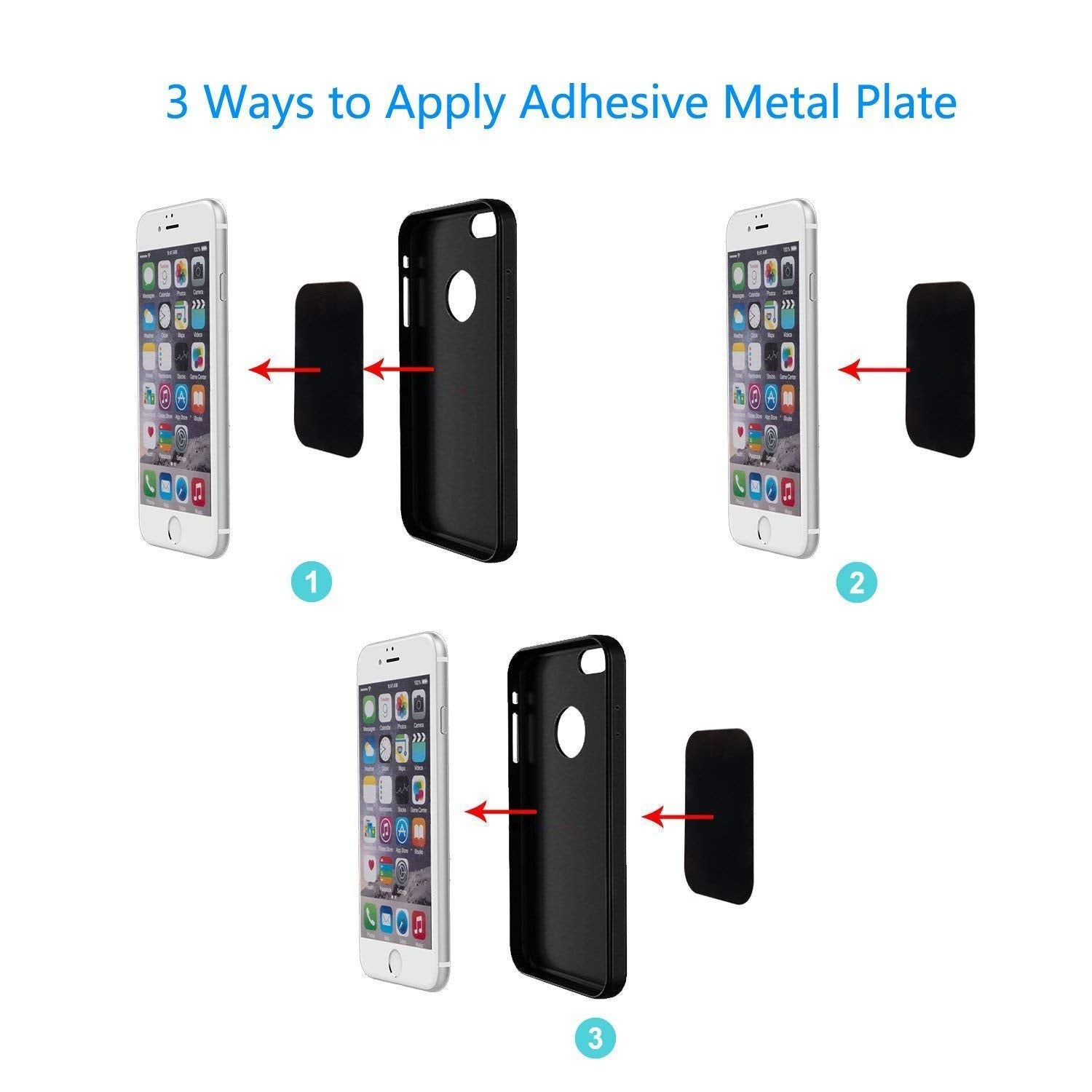 Panmout Best Tek Mount Metal Plate, Phone Magnet Sticker, Metal Plate For Magnetic Mount 8 Pack