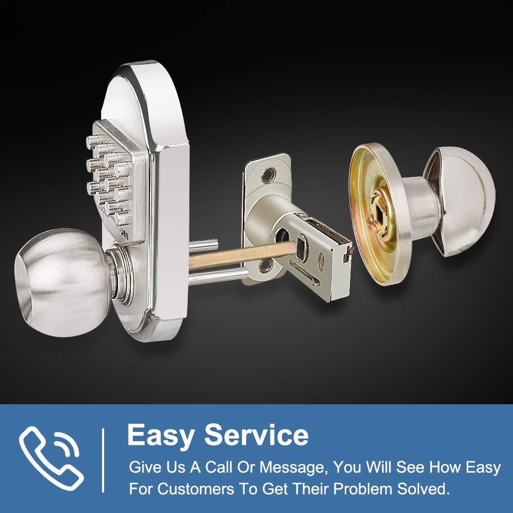 Megaflint Keyless Entry Keypad Deadbolt Door Lock 304 Stainless Steel 100% Mechanical - No Risk Of Low Power