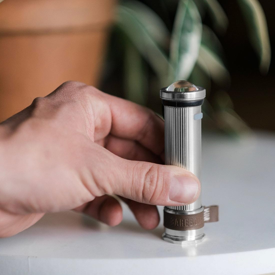 Barebones Mini Flashlight - Aluminum, Vintage-Style Rechargeable Flashlight With Adjustable Brightness, Magnetic Base, And Candle Flicker Mode – Compact Travel And Camping Light