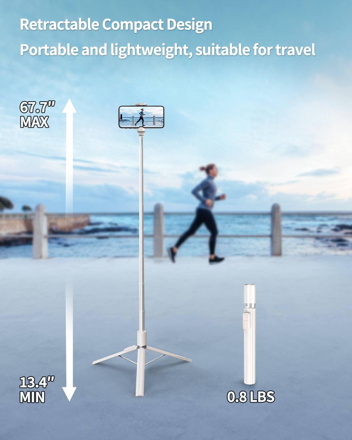 Yayusi Extendable Automatic Tripod For Iphone, 67.7" Auto Open/Close Cell Phone Tripod Stand, Rotatable Selfie Stick Tripod With Remote, Portable Travel Tripods For Vlog/Live Streaming/Video Recording