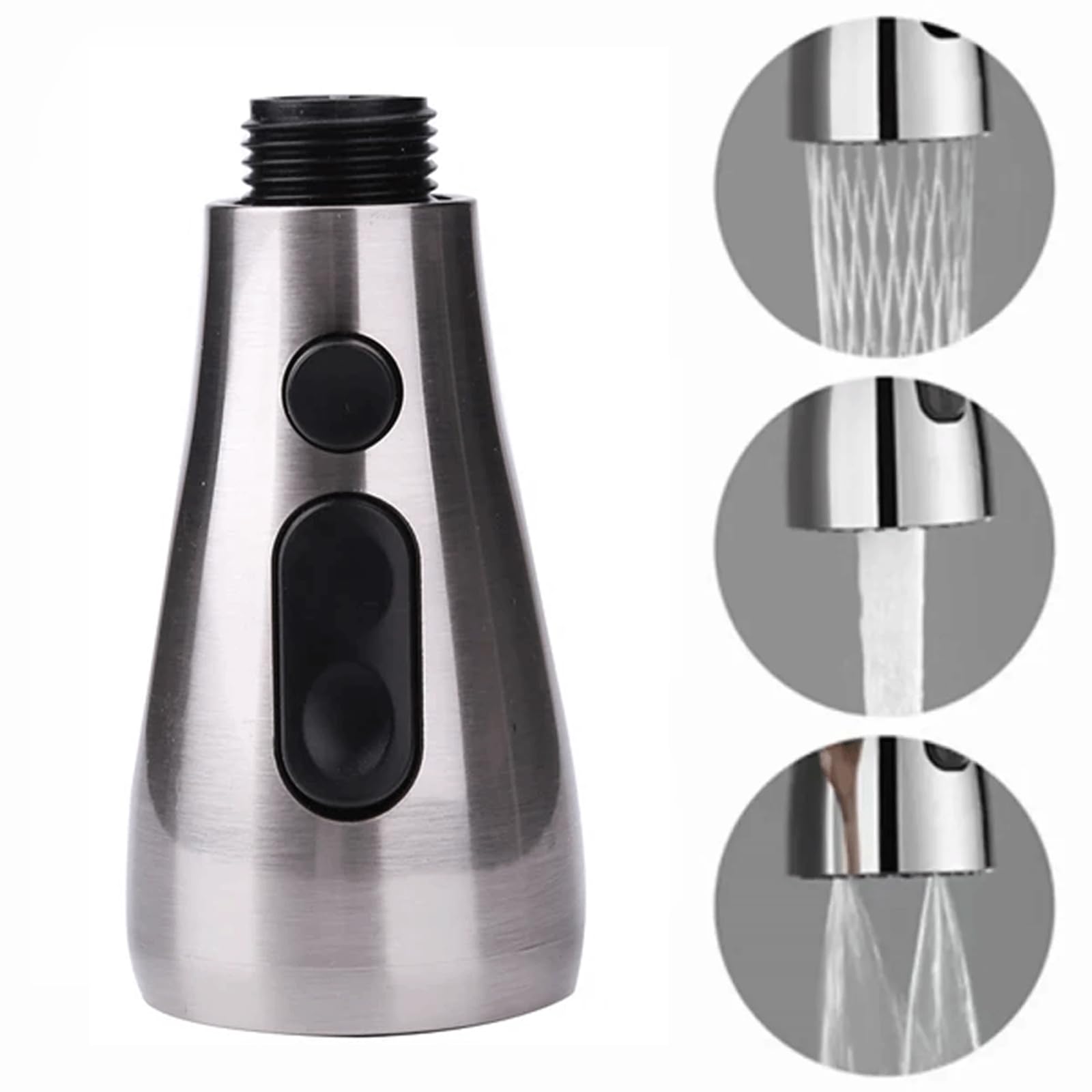 Qusmeiyici Kitchen Faucet Head Replacement With 9 Adapters, Metal Pull Down Sink Faucet Head, 3 Function Sink Sprayer, American Standard Faucet Adapter, Sink Hose Attachment For Faucet, Moen Kohler Delta Faucets