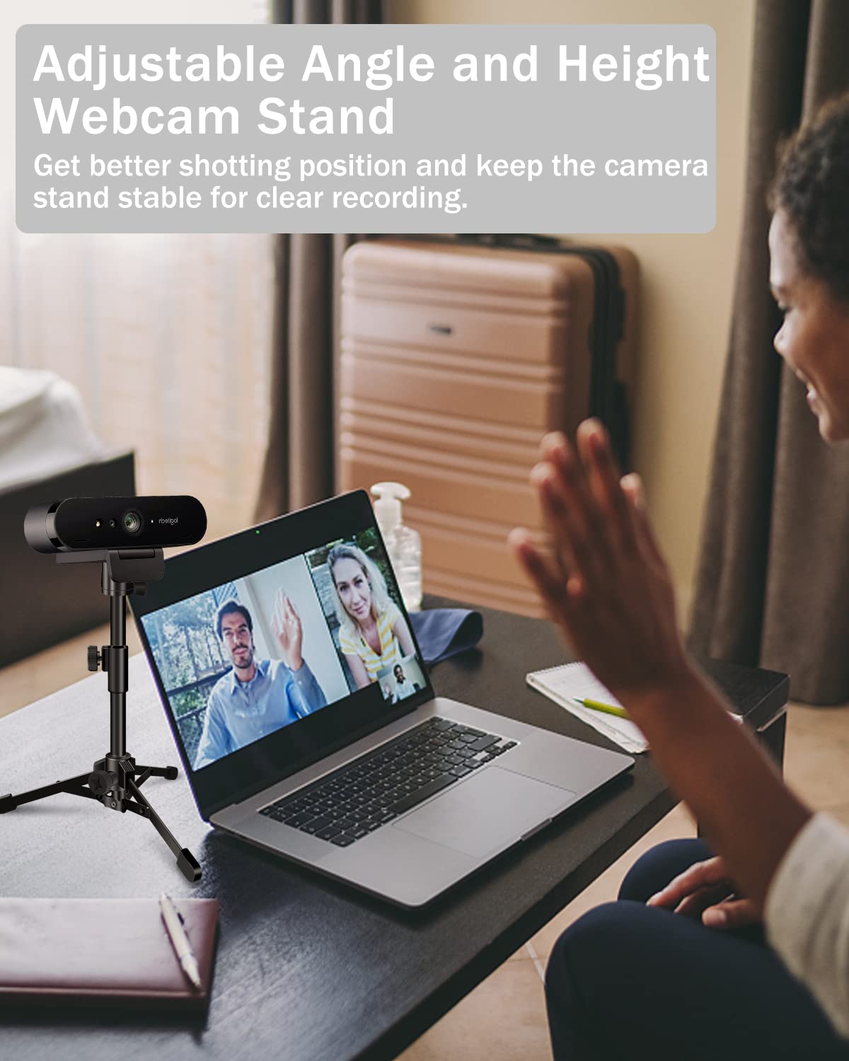 Mictop Desktop Webcam Tripod Stand, Extendable Webcam Camera Stand Tripod For Logitech Stream Webcam C925E C922X C922 C930E C930 C920 C615 And Other Devices With 1/4" Thread