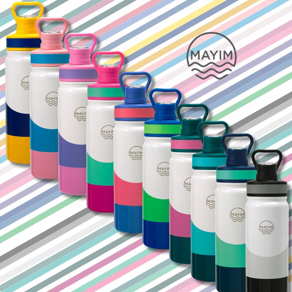 Mayim Chill Flow 22 Oz Stainless Steel Sports Insulated Water Bottle With Straw, Travel Tumbler