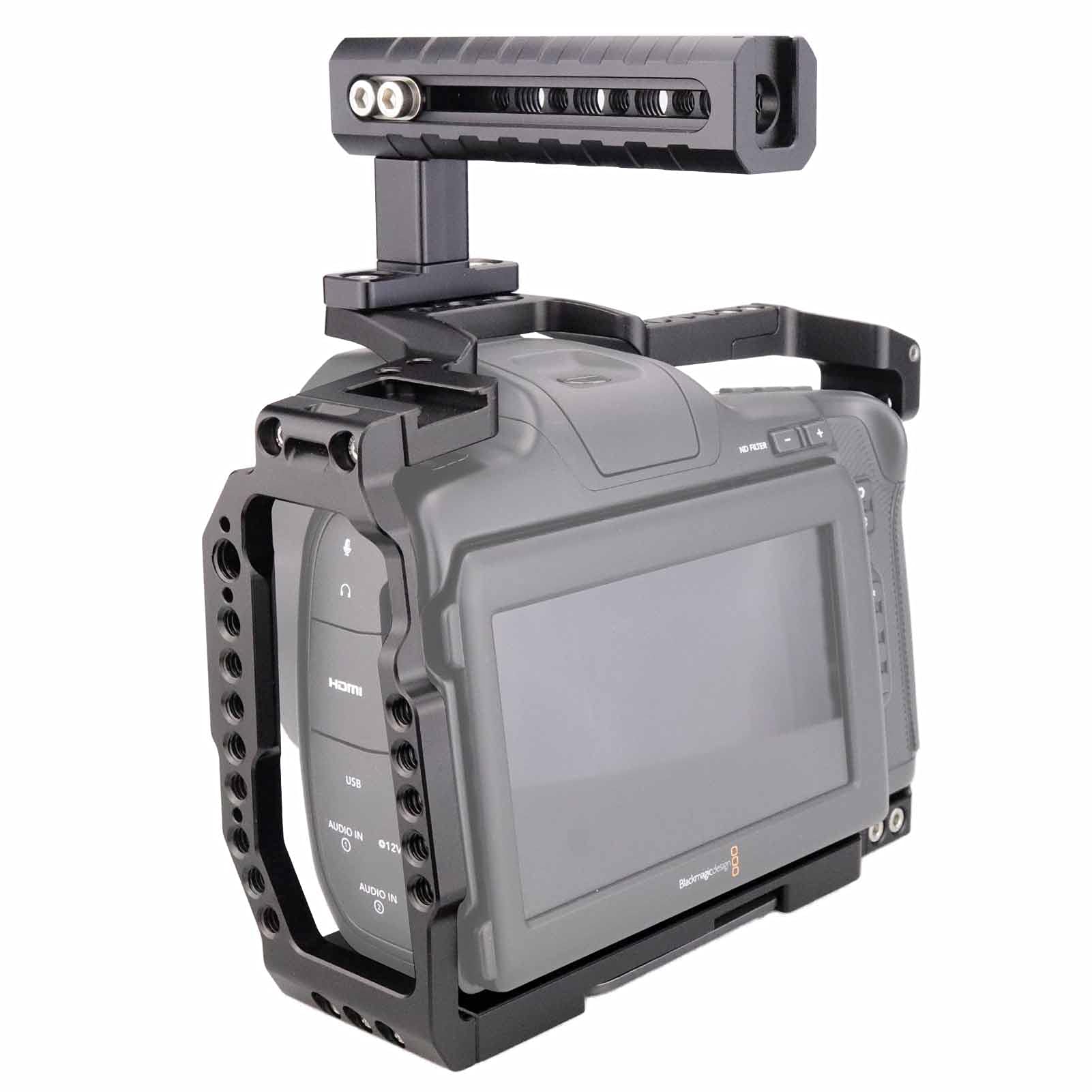 Magicrig Camera Cage Compatible With Bmpcc 6K Pro For Blackmagic Design Pocket Cinema Bmpcc 6K Pro With Top Handle