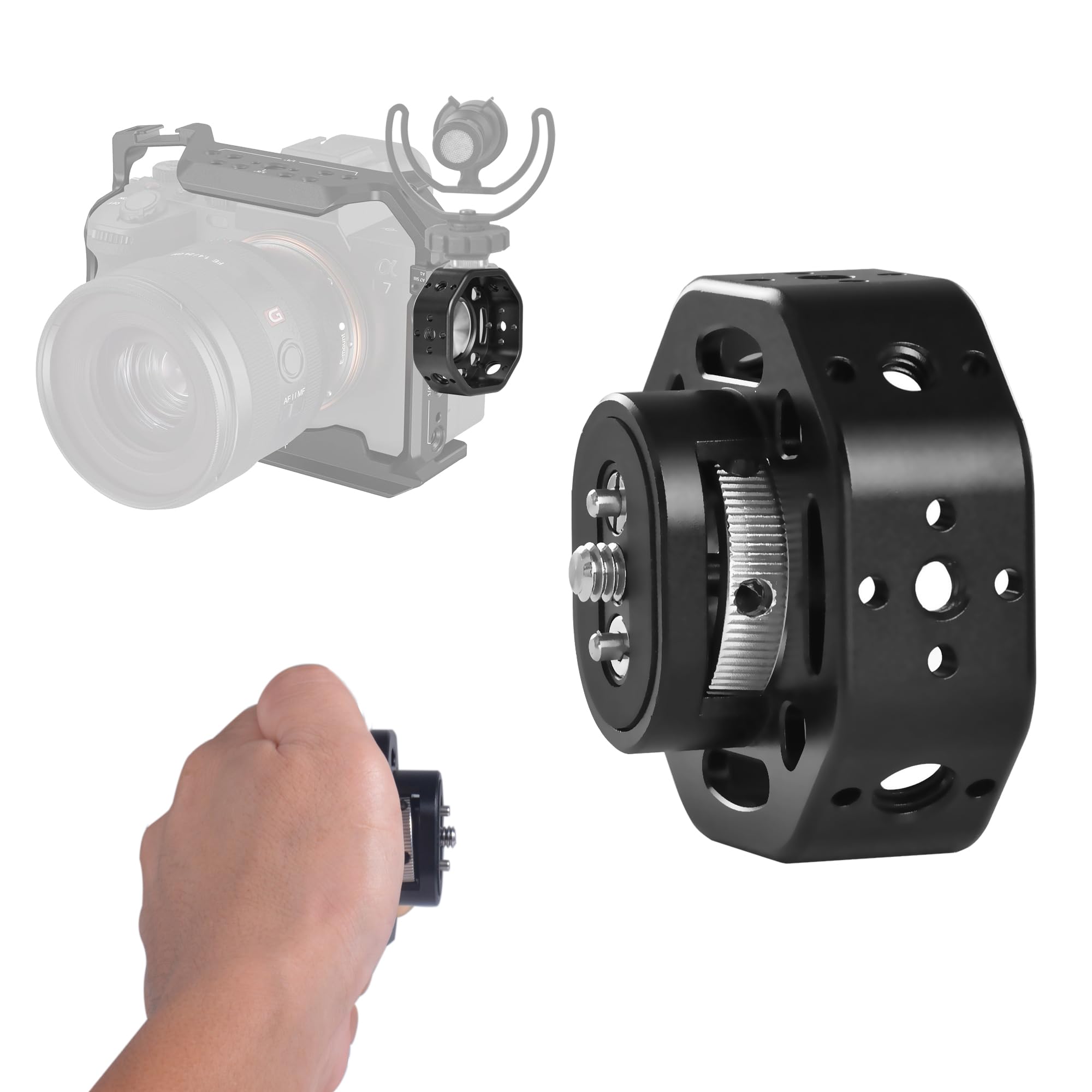 Beusoulover Mini Side Handle Handgrip, Round Camera Cage Grip Accessories Expander With Arri Rosette Mount, 1/4”-20 Screw Mount Compatible With Mirrorless Camera Cages, Smartphone, Action Camera Cages, Rigs...
