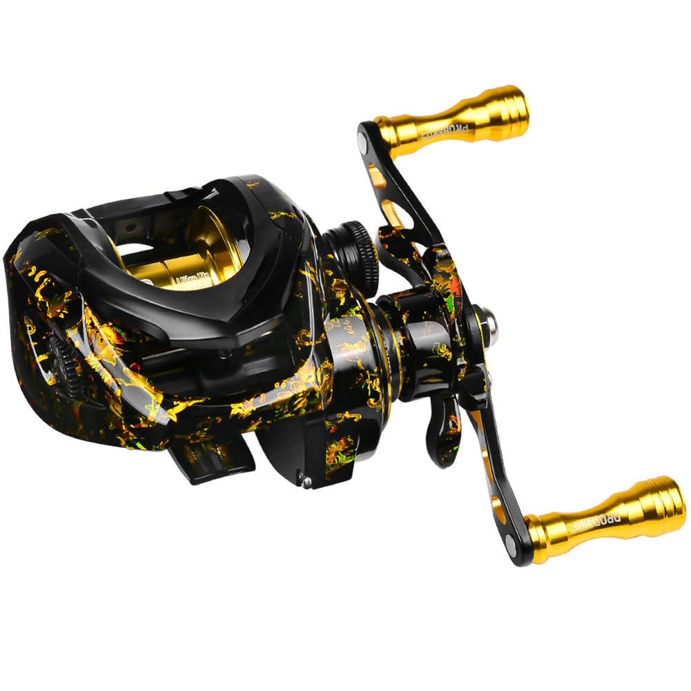 Gaderth Baitcasting Reels, 8Kg Max Drag Baitcaster Reels, 7.2:1 Gear Ratio Fishing Baitcasting Reel, 3+1Bb Shielded Ball Bearings Bait Caster Reel, Adjustable Magnetic Brake System Fishing