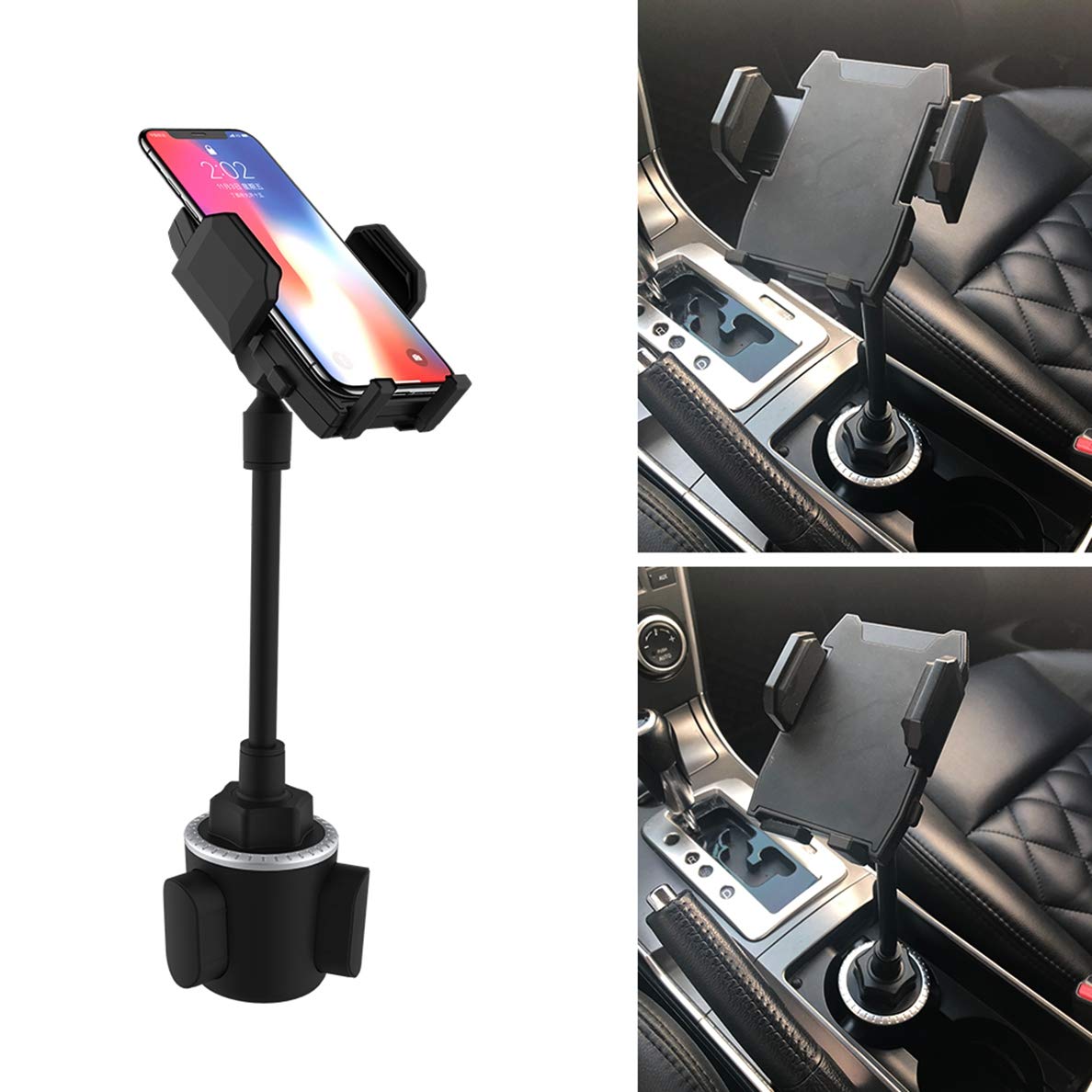 Dhystar Golf Cart Cup Phone Mount Holder,Universal Cup Holder Cell Phone Mount For Golf Cart Accessories,Car,Truck,Adjustable Fits Most Smartphones,360 Rotation