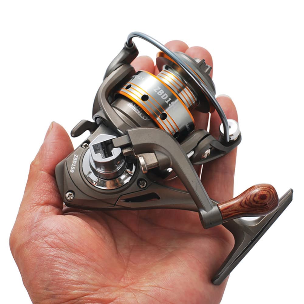 Gaderth Mini Spinning Reel, 5.2:1 Gear Metal Fishing Reel, 13+1Bb Powerful Spinning Fishing Reels With Interchangeable Handle, Small Compact Fishing Reel For Carp Bass Trout Fishing Mini 150