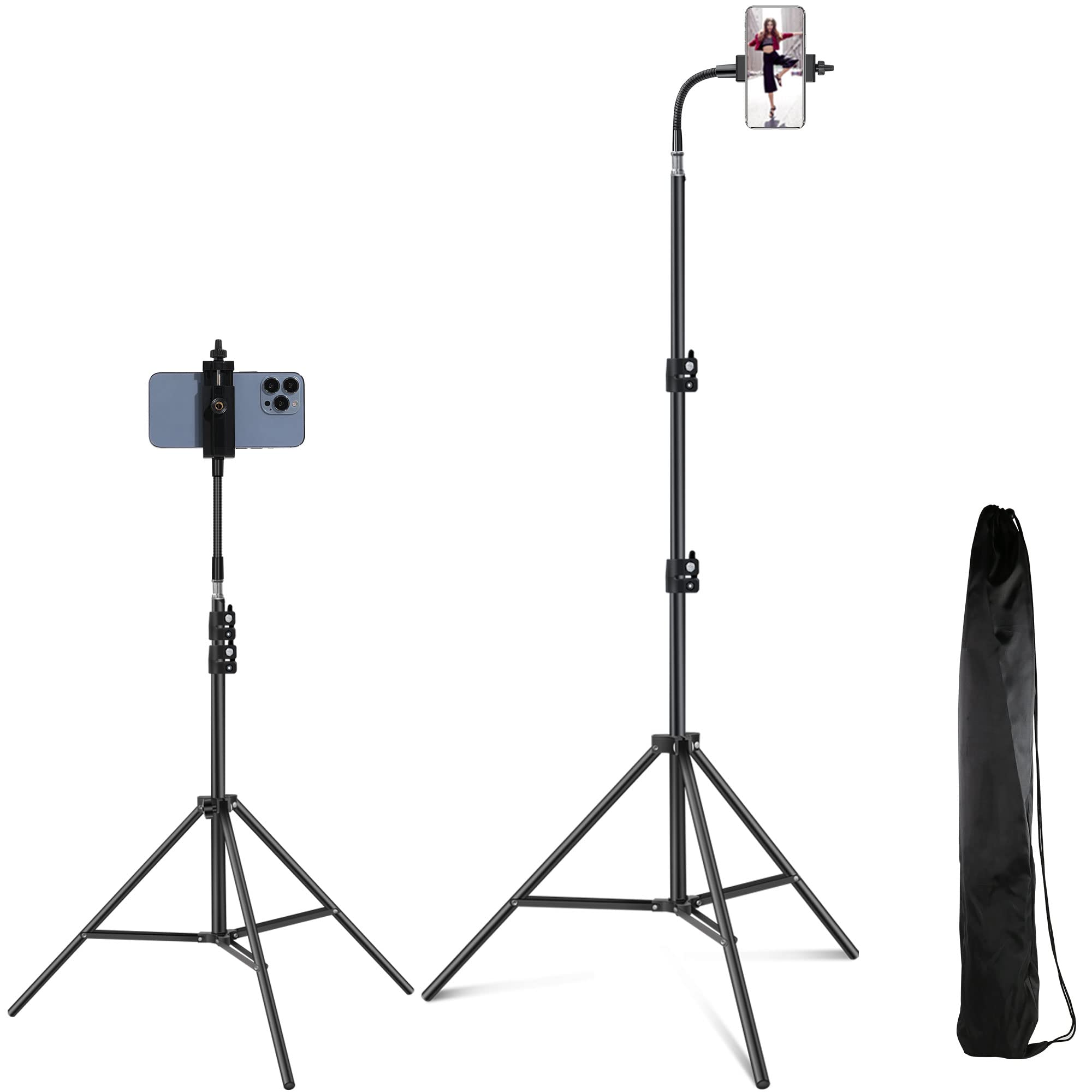 Pixel Tall Tripod For Iphone Phone Video Stand For Photography Lights Stand Heavy Duty Cell Phone Tripod Adjustable Camera Video Recording Streaming/Photography Rotatable Live Compatible Mobile