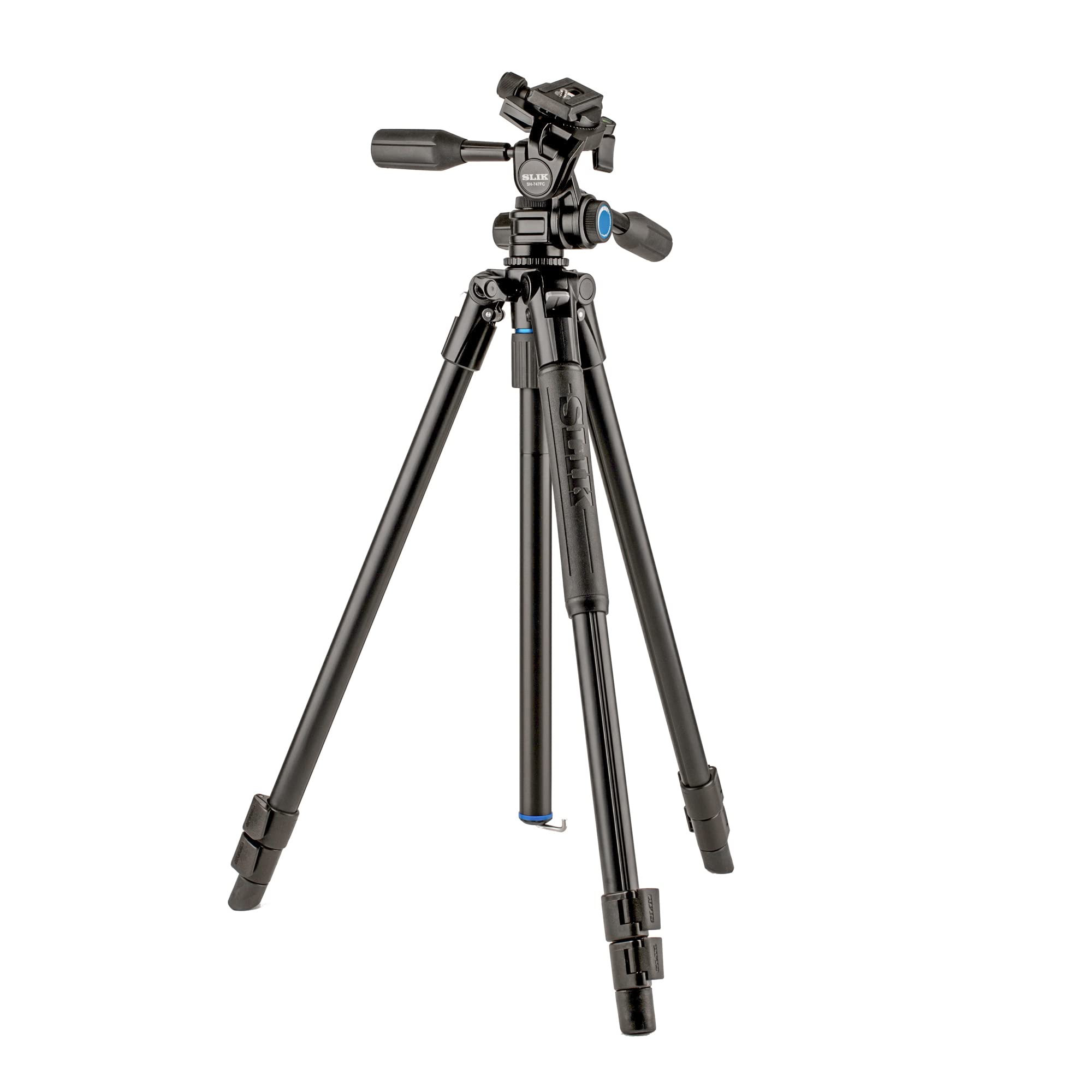 Slik Pro Al-523-3Wfc Aluminum Tripod Kit With Sh-747Fc 3-Way Pan Head W/Friction Control, Black