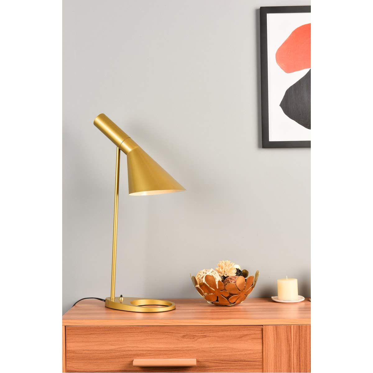Living District Modern Home Decorative Juniper 1 Light Brass Table Lamp