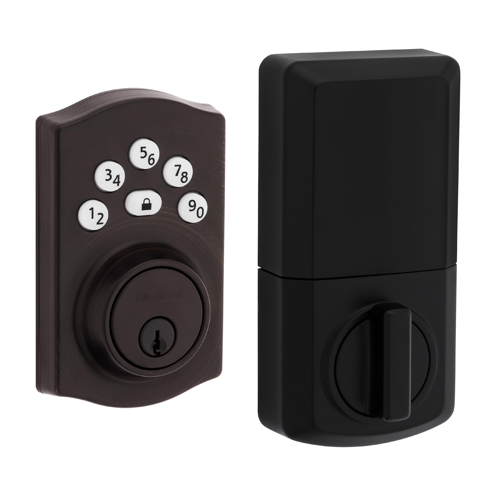 Kwikset Powerbolt 240 5-Button Keypad Venetian Bronze Traditional Electronic Deadbolt Door Lock, Featuring Convenient Keyless Entry, Customizable User Codes And Auto Locking